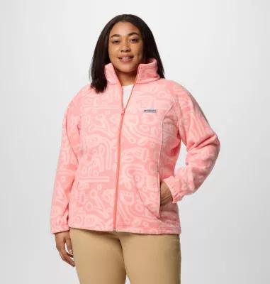 Columbia Womens Benton Springs Printed Full Zip Fleece Jacket - Plus Size- Product Image