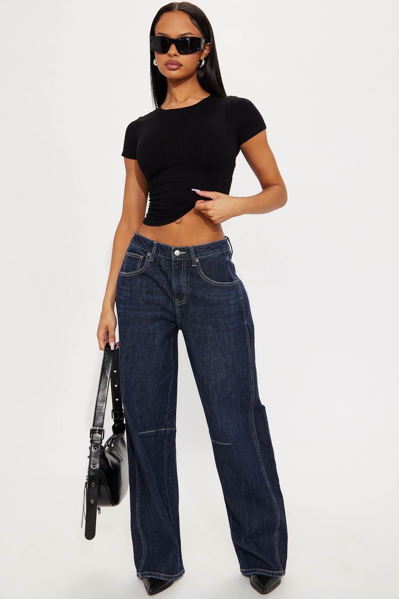 Solene Crew Neck Top - Black Product Image