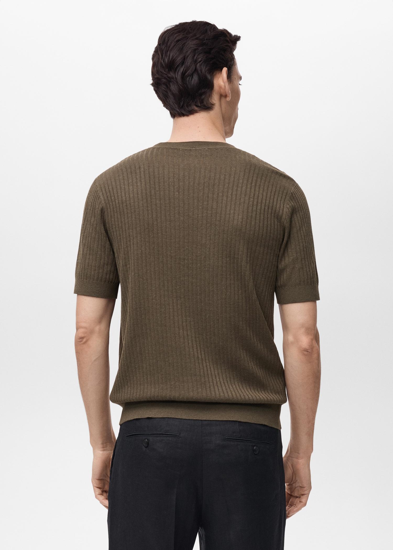 Textured striped T-shirt - Men | MANGO USA Product Image