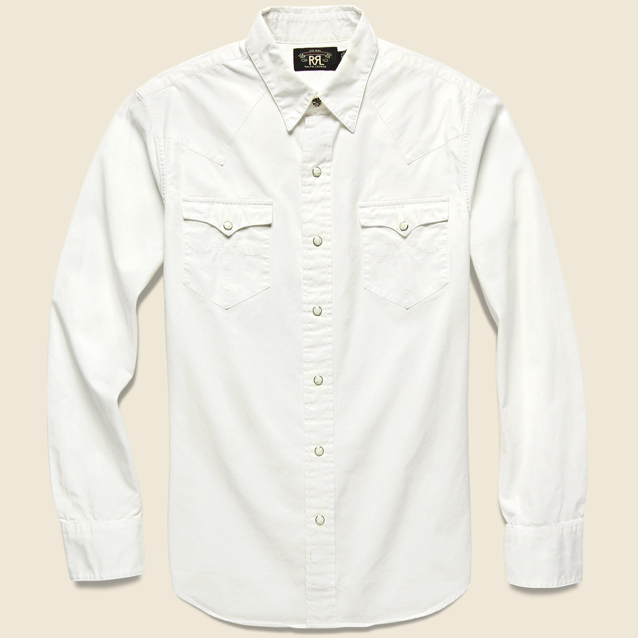 Lightweight Slim Fit Western Shirt - White Product Image