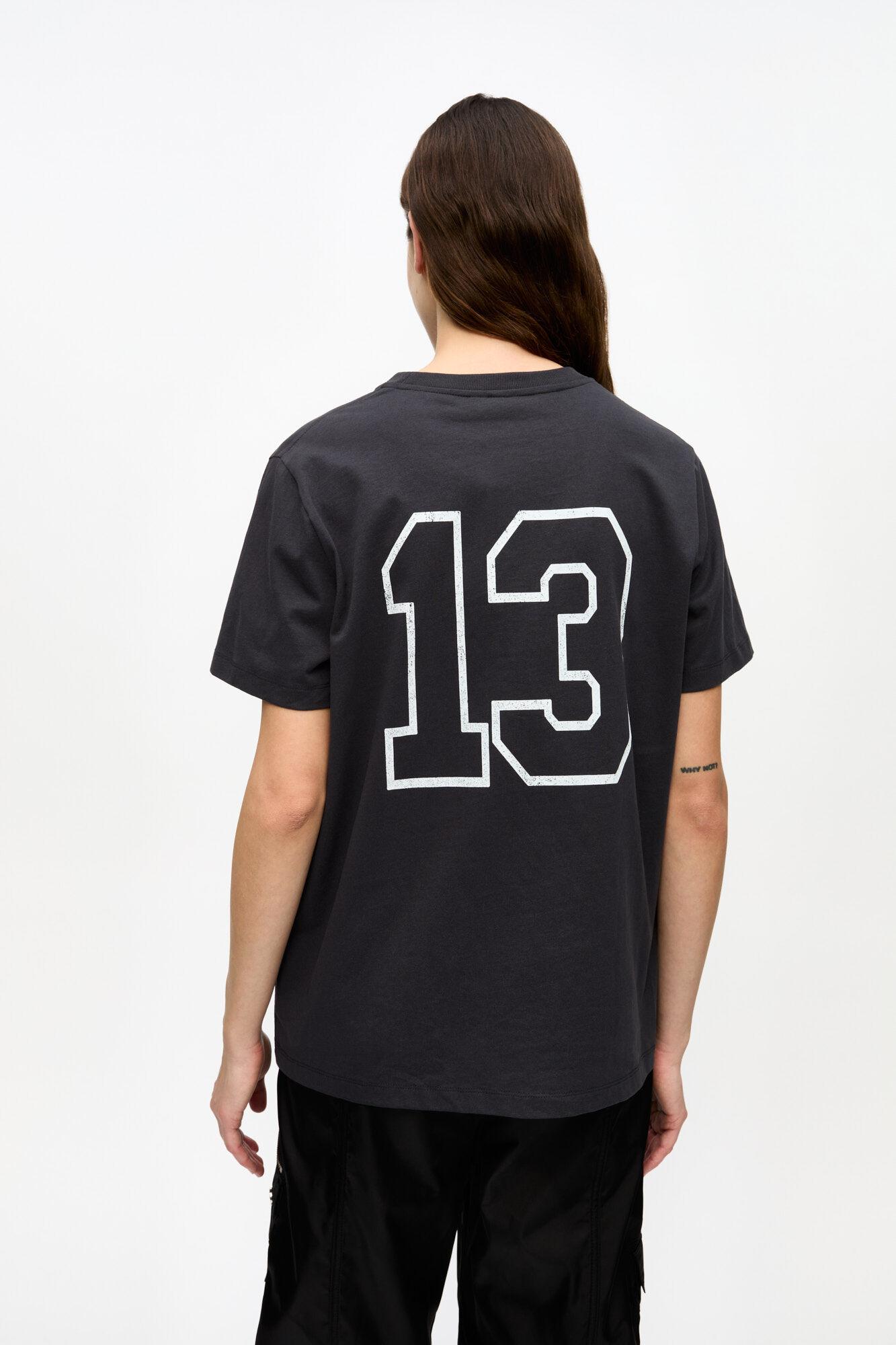 Black Basic Cotton Witch Relaxed T-shirt Product Image