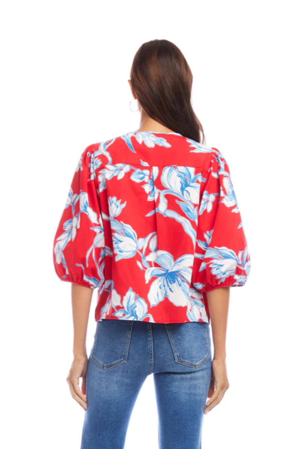 Puff Sleeve Button-Front Shirt Product Image