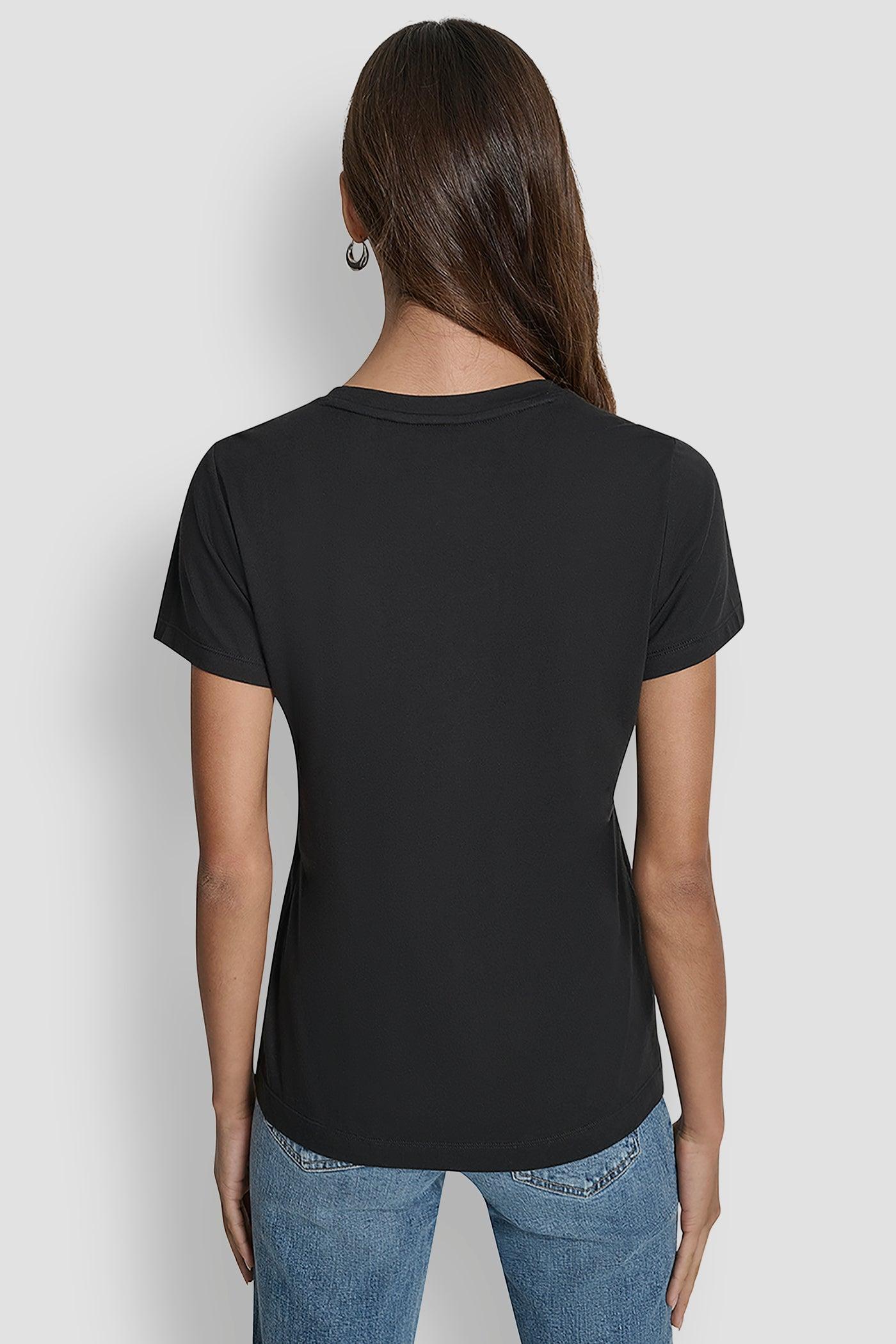 DKNY SEQUIN LOGO CREW NECK TEE Product Image