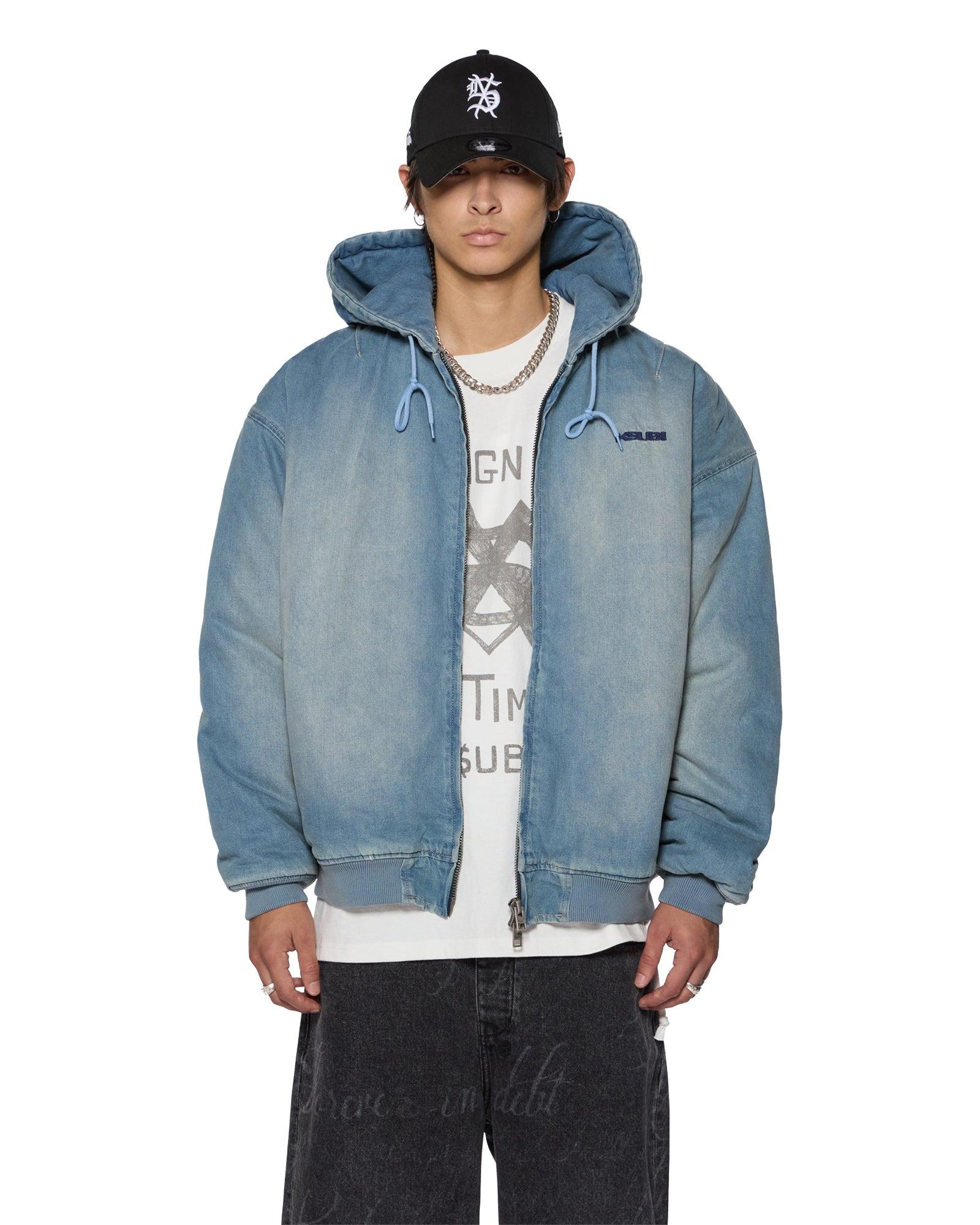 SLOUCH BOMBER JACKET FADED INDIGO Male Product Image