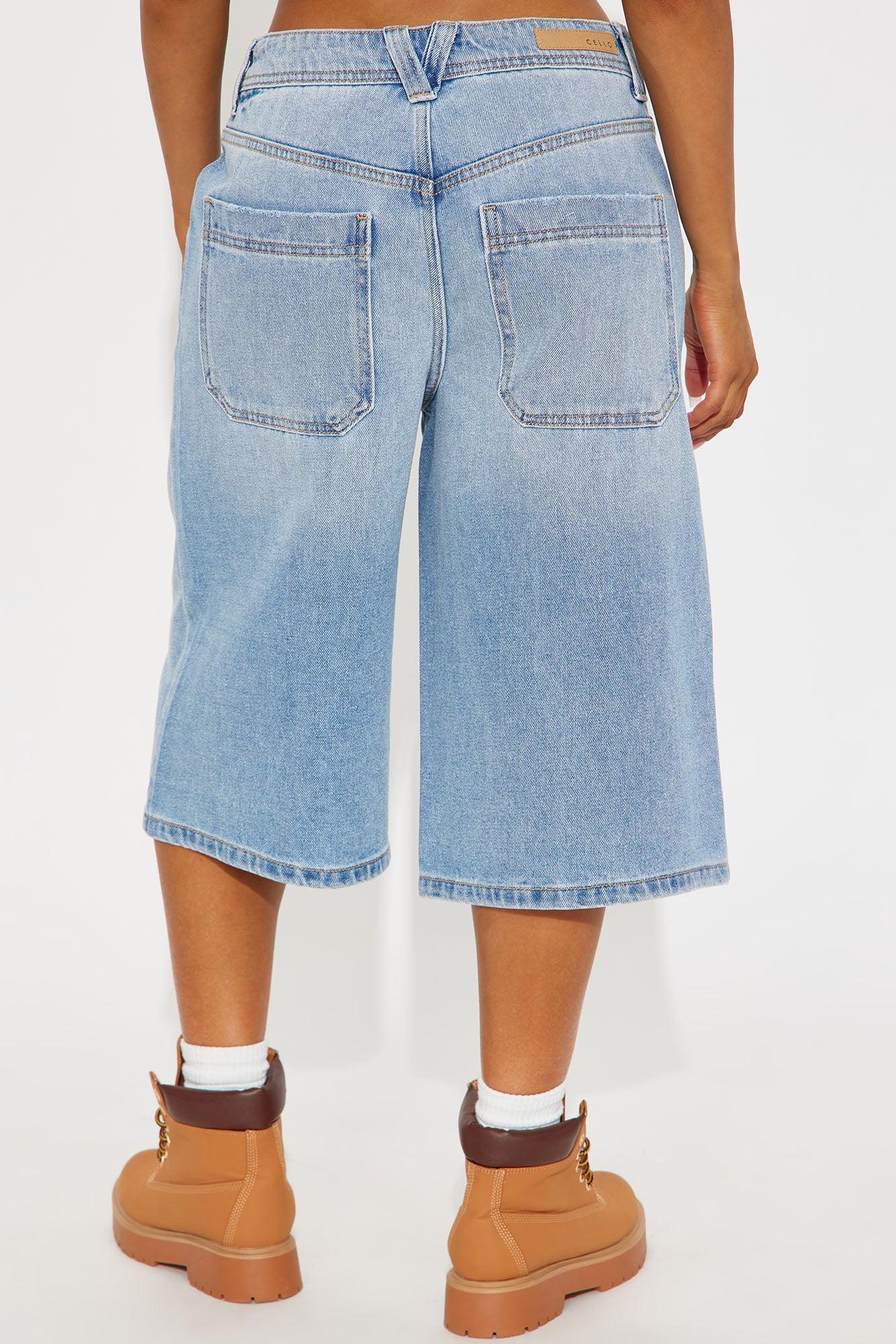 Malibu Baggy Denim Jorts - Medium Wash Product Image