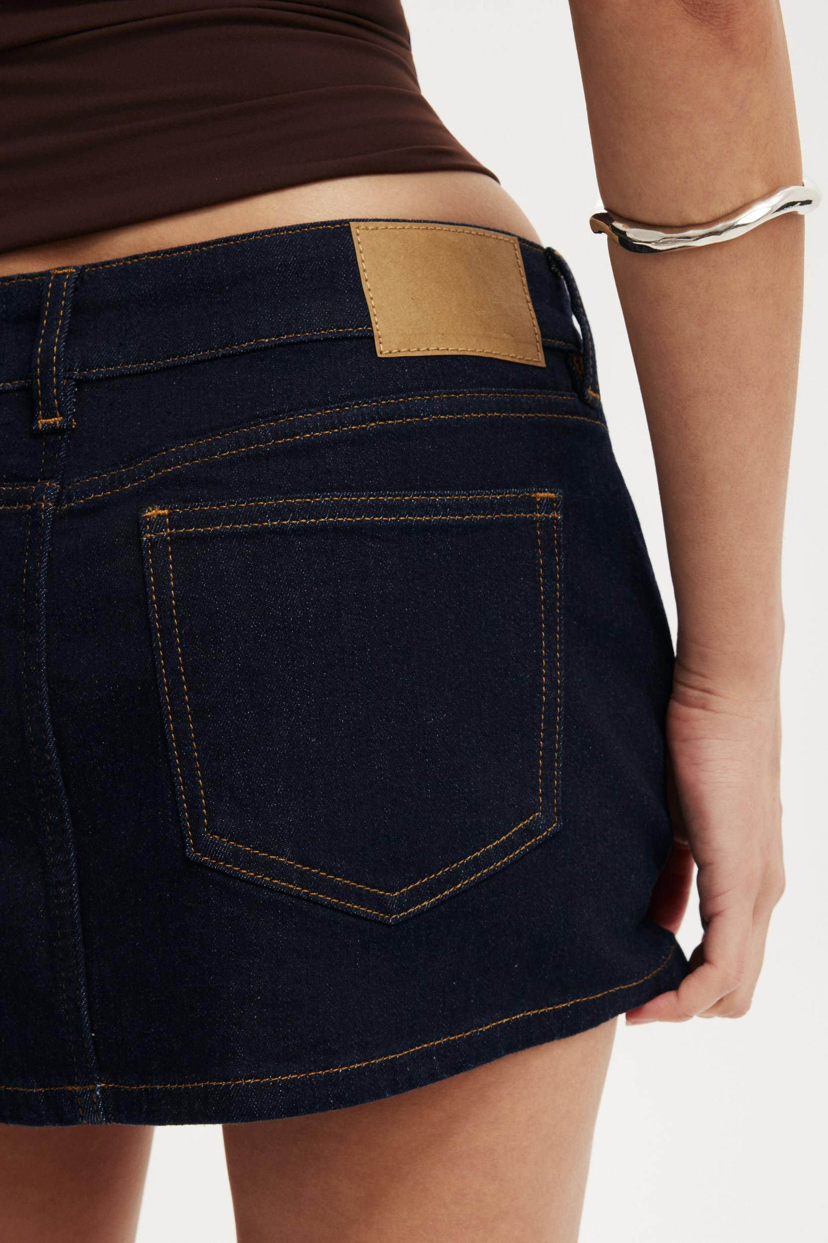 Micro Low Denim Skirt Product Image