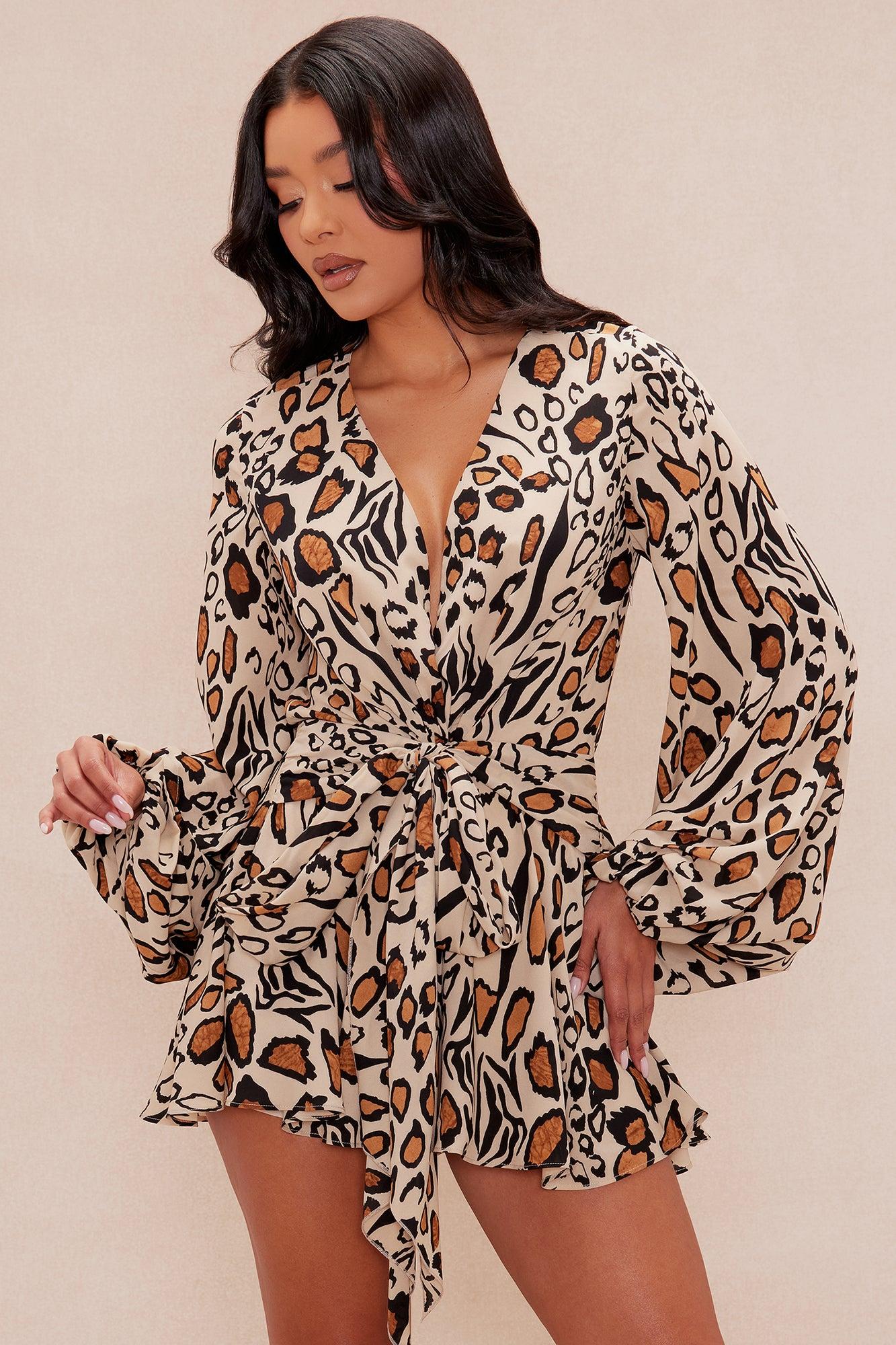 Laura Leopard Romper - Leopard Product Image