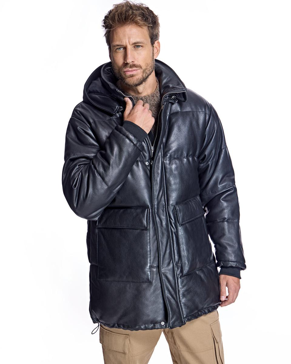 Men's Horizontal Leather Jacket Product Image