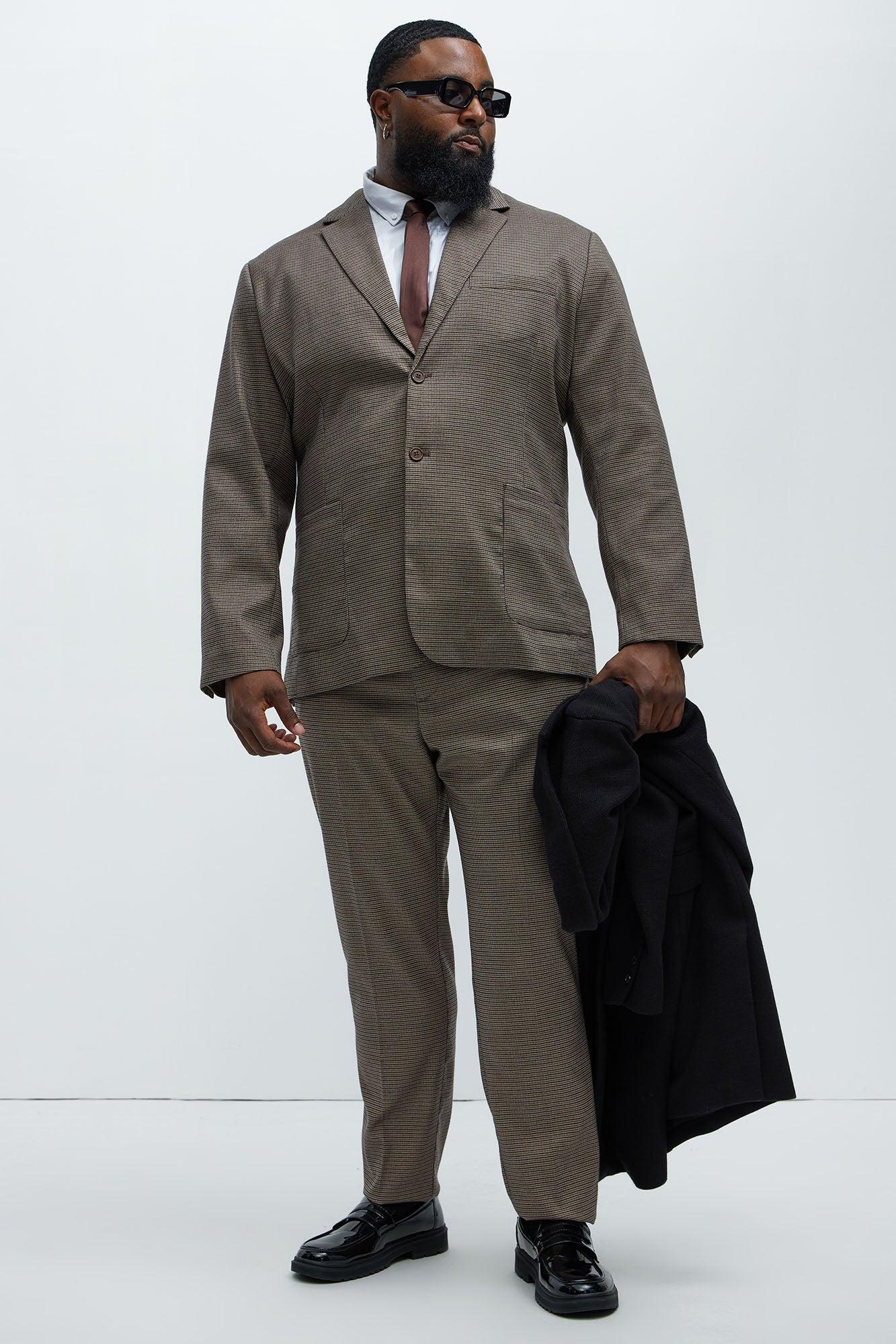 Inoa Houndstooth Slim Trousers - Brown/combo Product Image