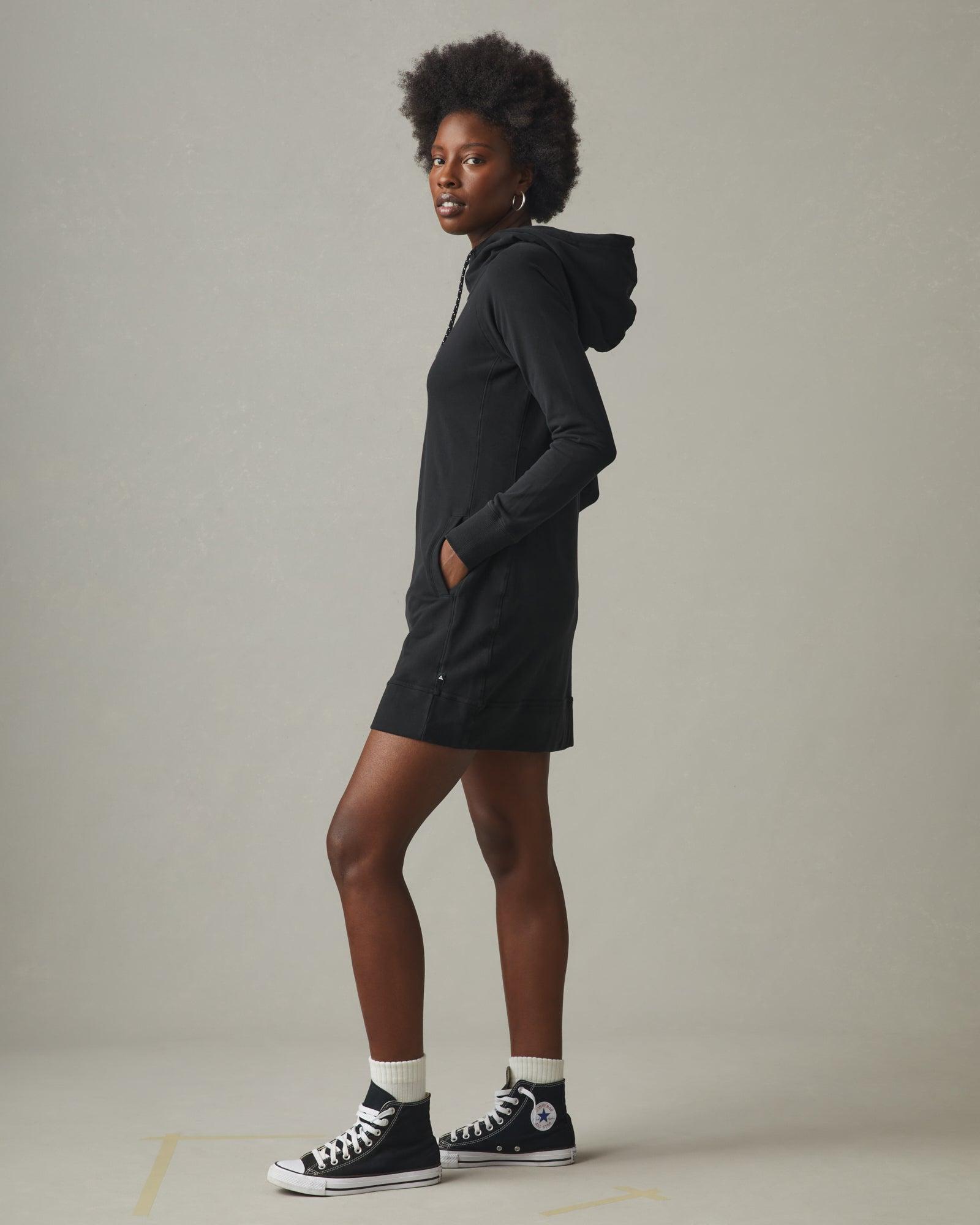 Women's Hoodie Dress - Black Female Product Image