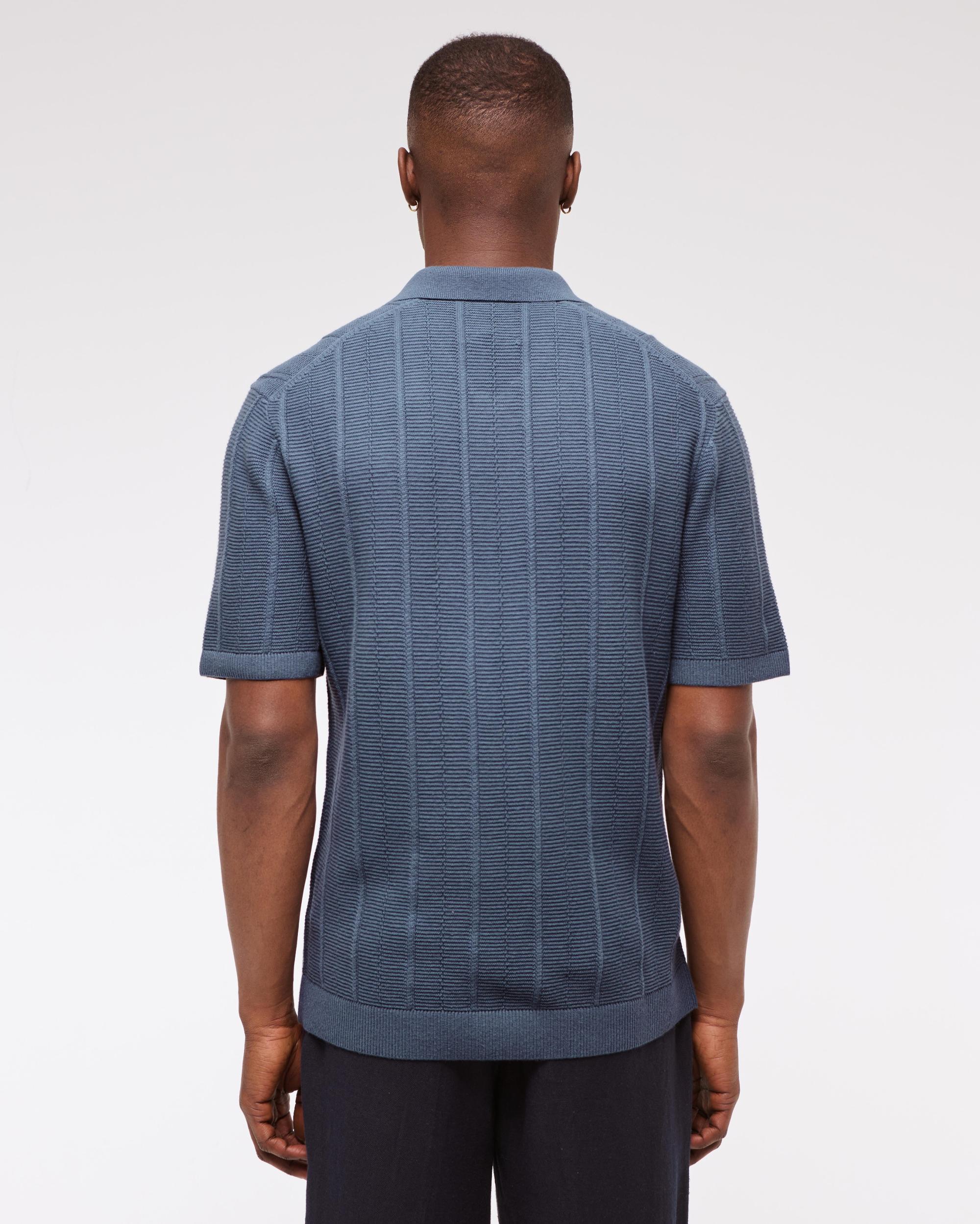Textural Stripe Zip Sweater Polo Product Image