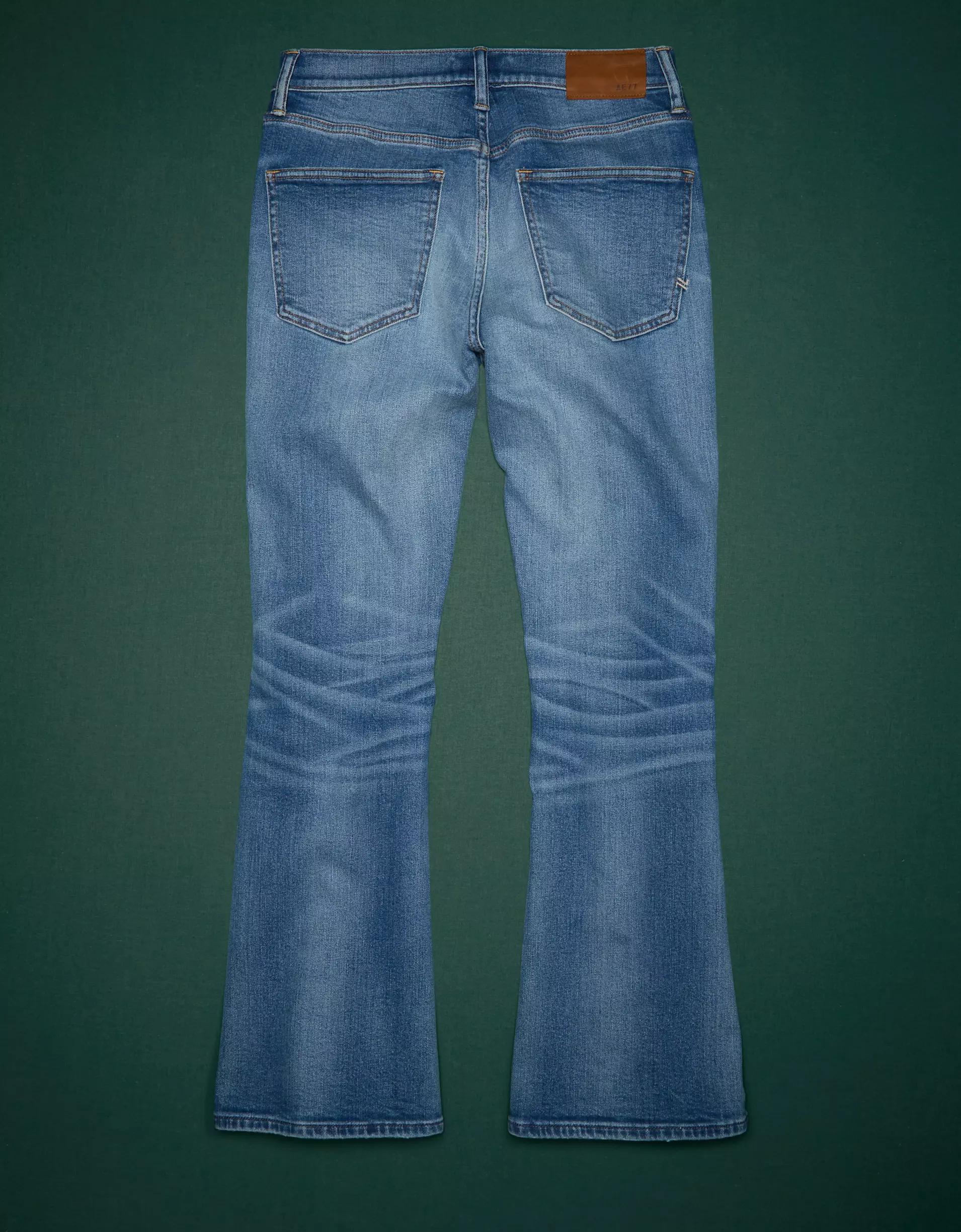 AE77 Premium High-Waisted Crop Flare Jean Product Image