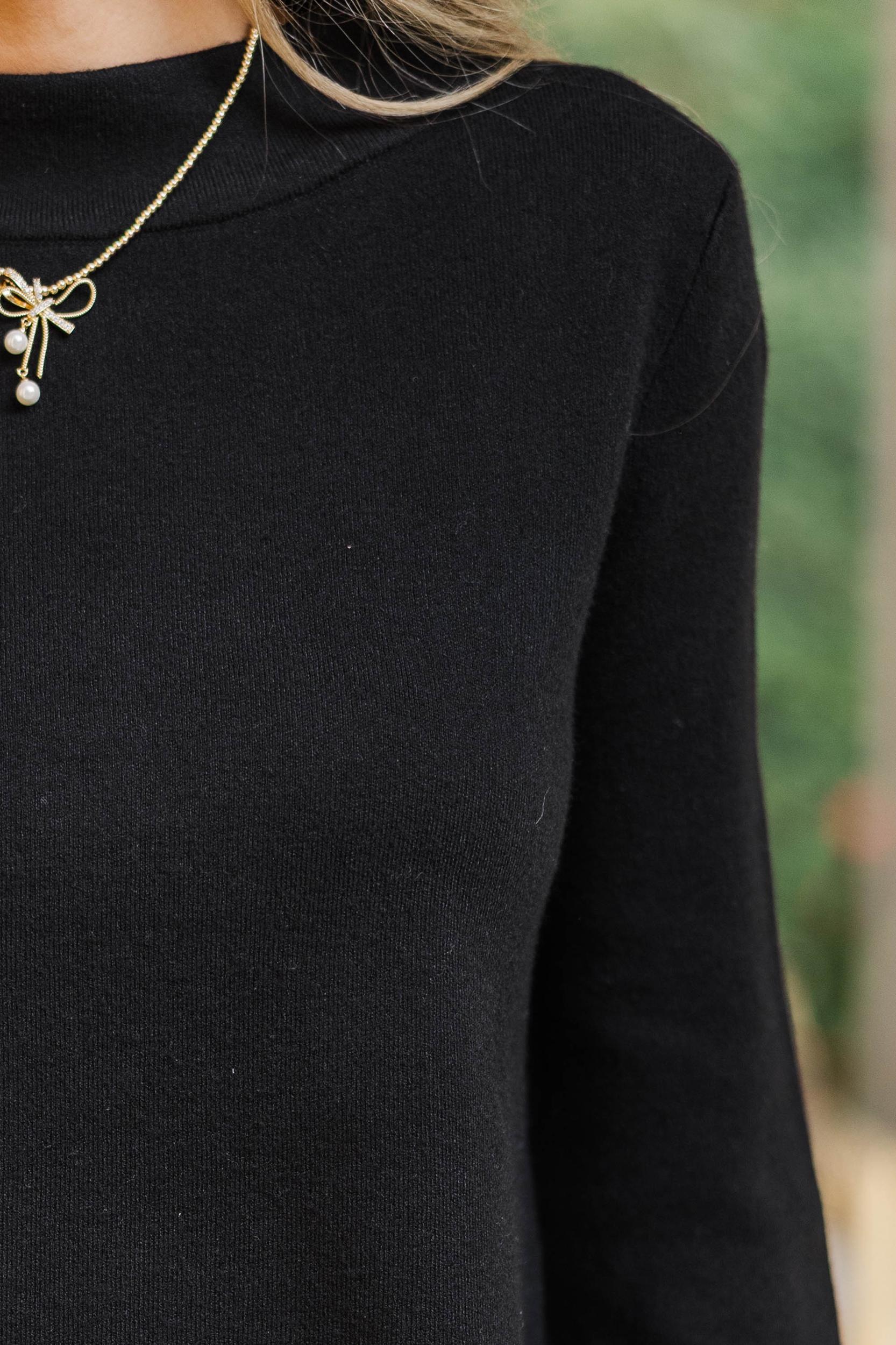 Just A Feeling Black Mock Neck Sweater Female Product Image