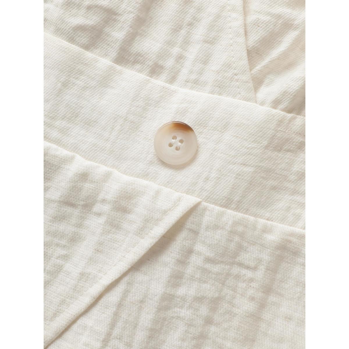 Plus Size Solid Button Detail Shirred Wrap Tank Top Women Originalwhite Workwear Essentials Button V-neck Office Tank Tops Camis BloomChic 18-20/2X Product Image