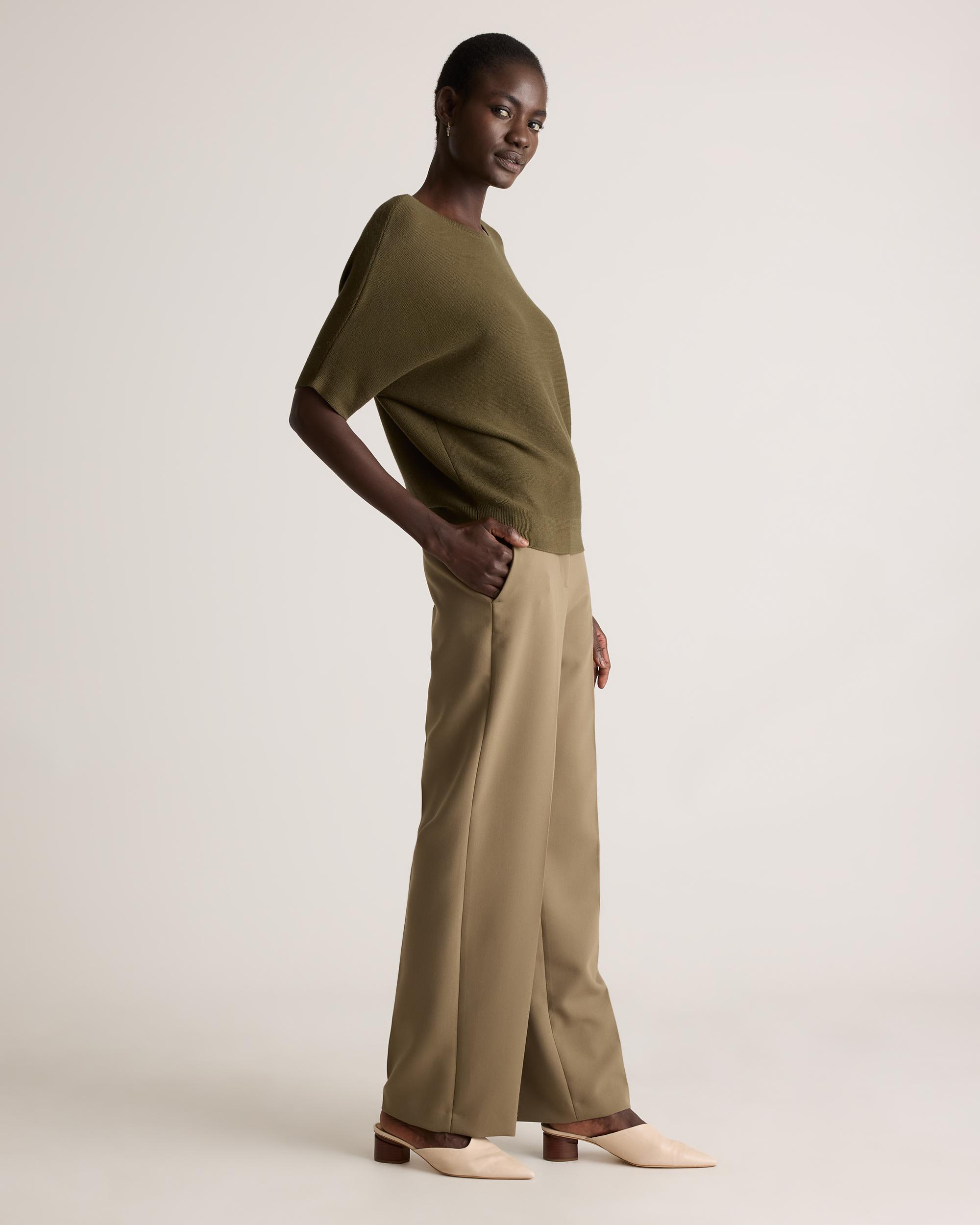 Quince | Women's Lightweight Cotton Cashmere Link-Stitch Dolman Sweater Size XS Product Image