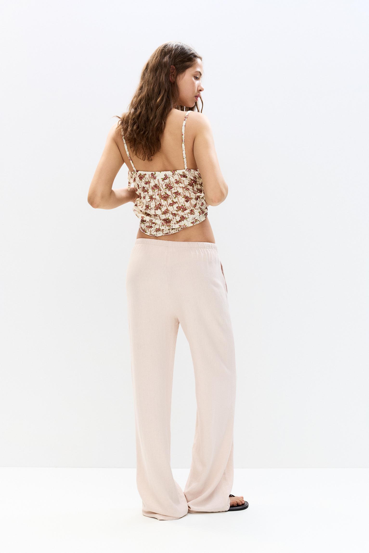 Flowy pants with linen Product Image