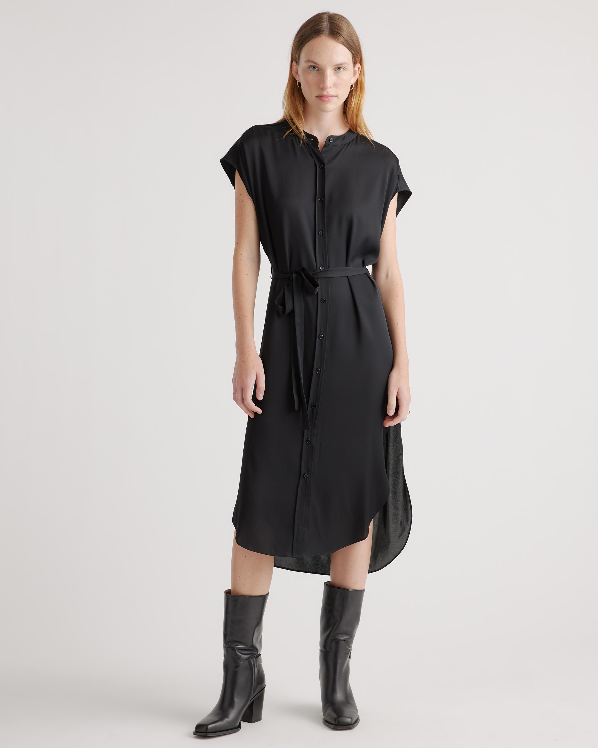 Quince | Women's Washable Stretch Silk Midi Shirt Dress Mulberry Silk Product Image