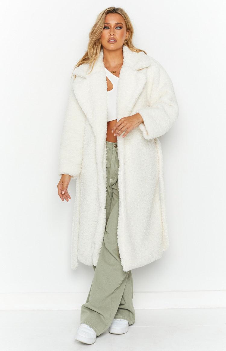 Harlen White Teddy Coat Product Image