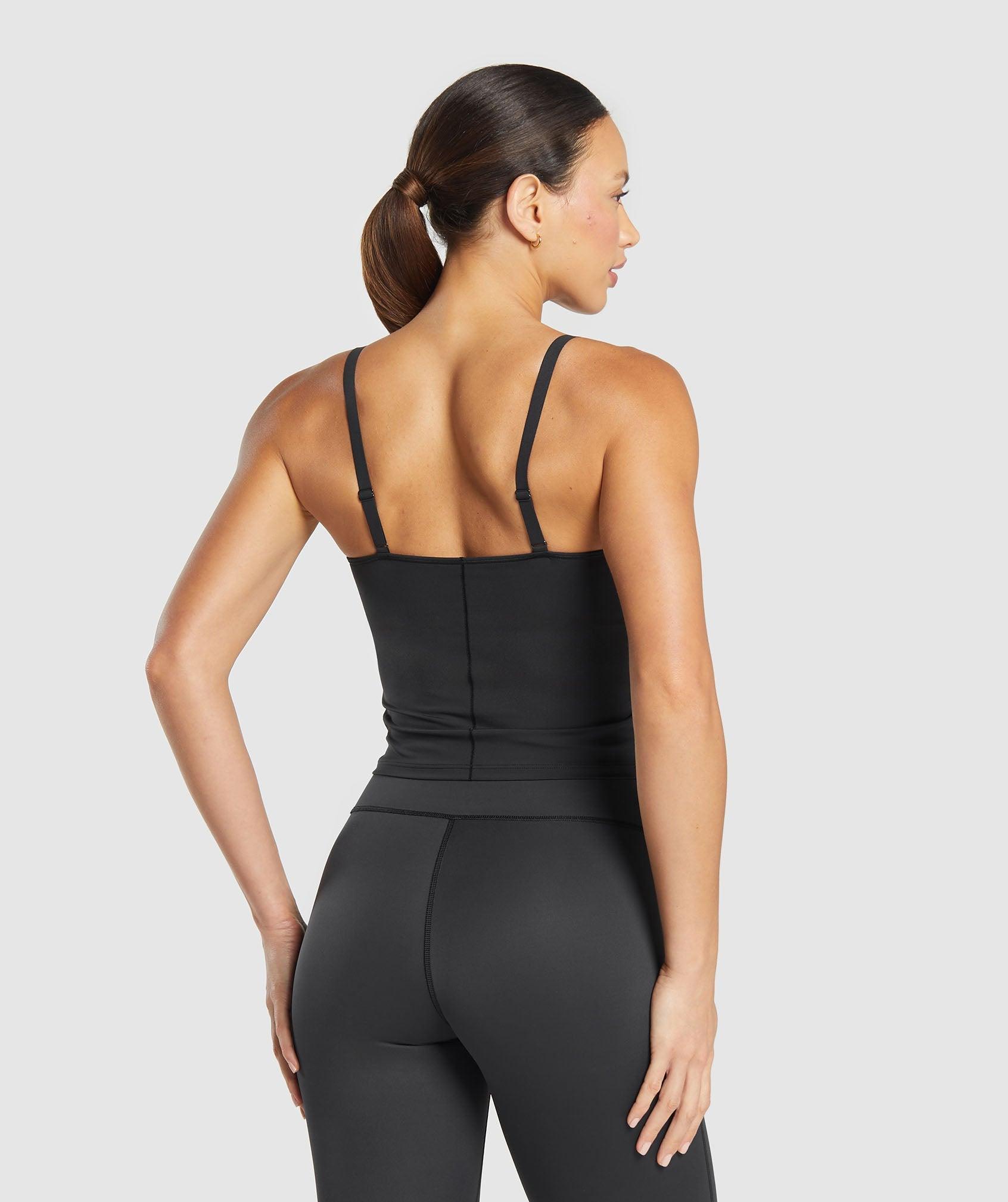 Gymshark Elevate Mesh Tank With Shelf - Black Female Product Image