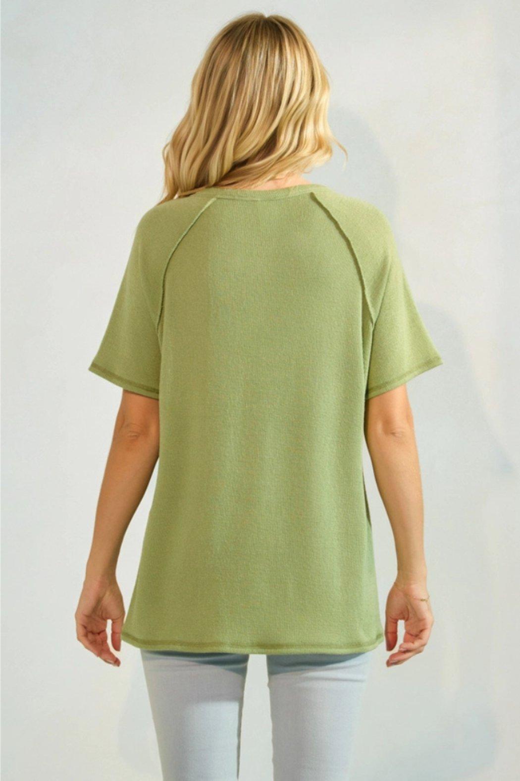 Floral Knit Button Front Short Sleeve Top Product Image
