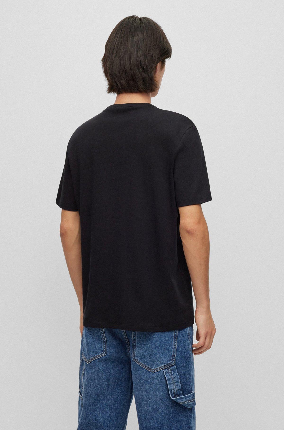 Pima-cotton regular-fit T-shirt with contrast logo Product Image