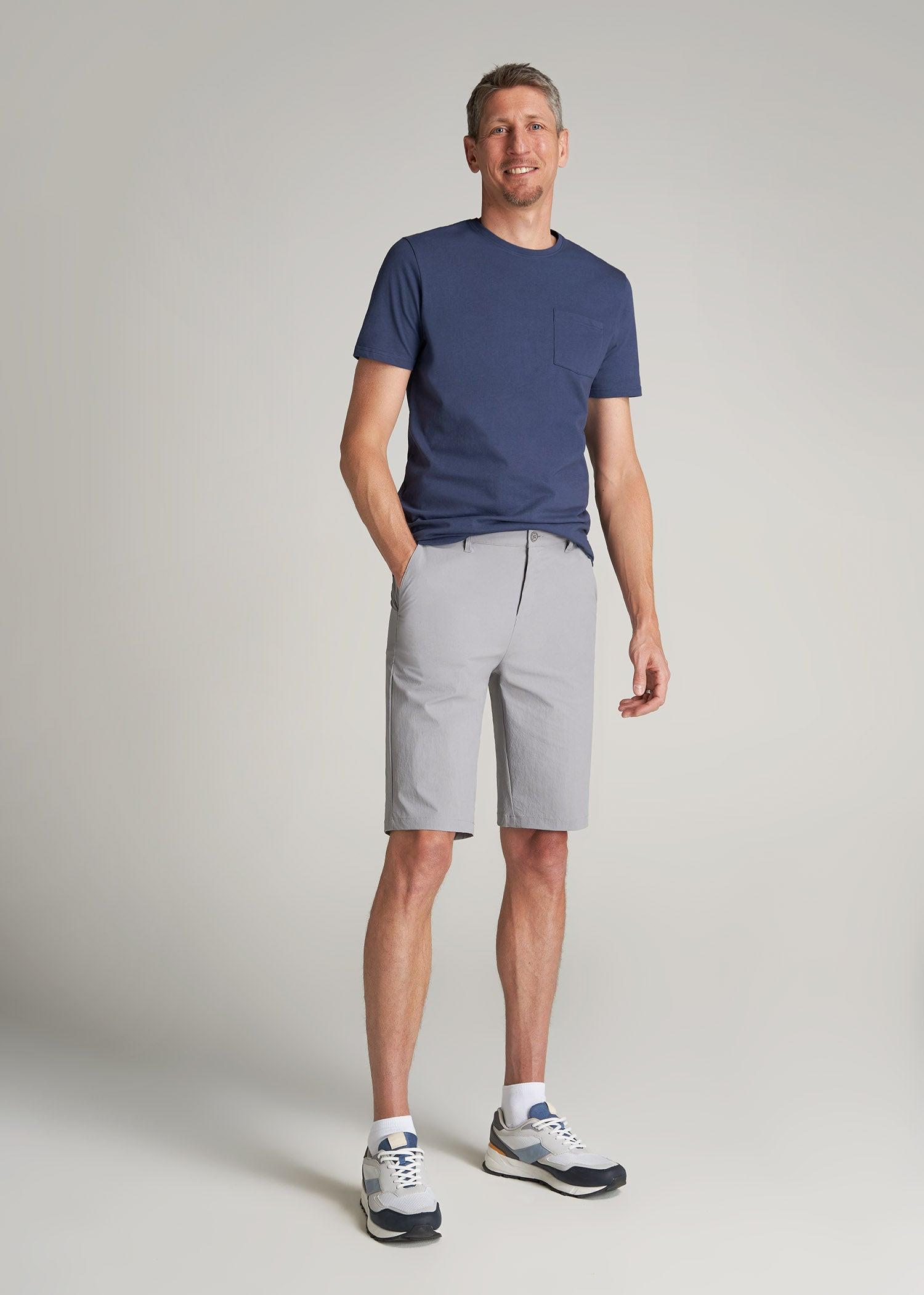Premium Hybrid Shorts for Tall Men in Night Owl Grey Male Product Image