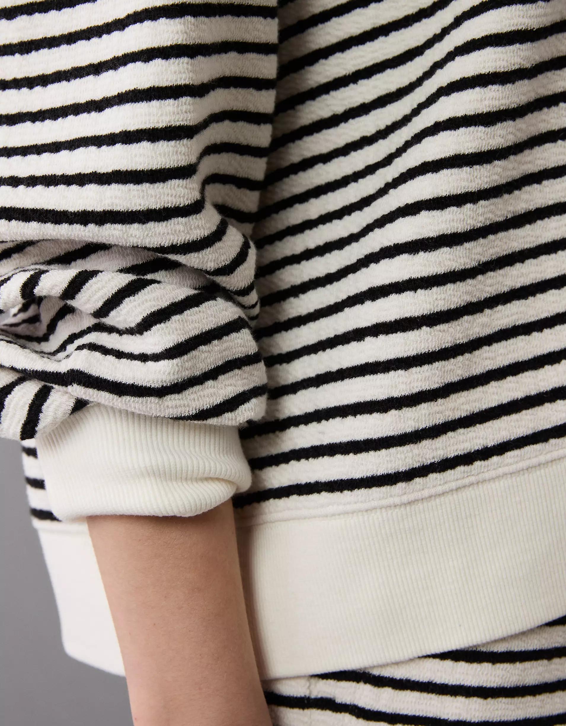AE Oversized Striped Sweatshirt Product Image
