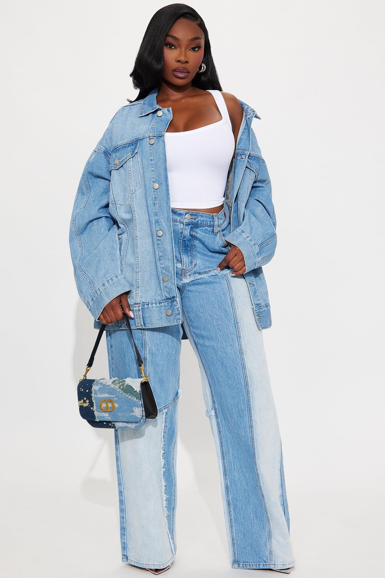 Mon Amour Wide Leg Denim Jeans - Medium Wash Female Product Image