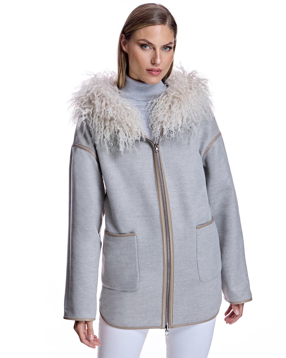 Wool blend Jacket with Mongolian Trim-Maximilian Product Image