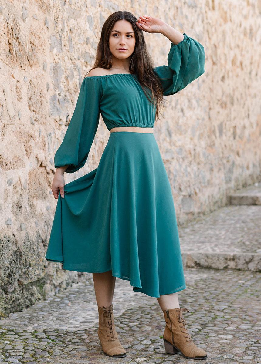 Sana Skirt in Ocean Green Female Product Image