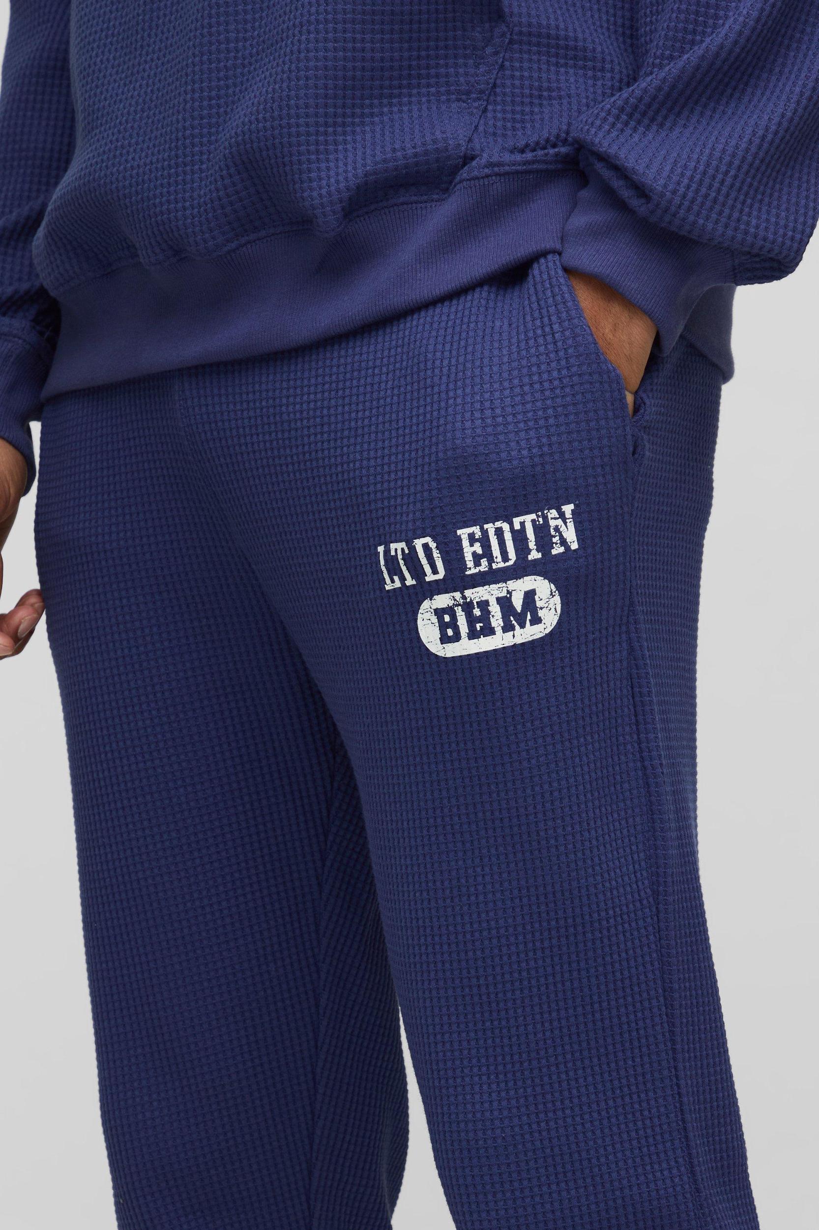 Relaxed Waffle Sweatpants | boohooMAN USA Product Image