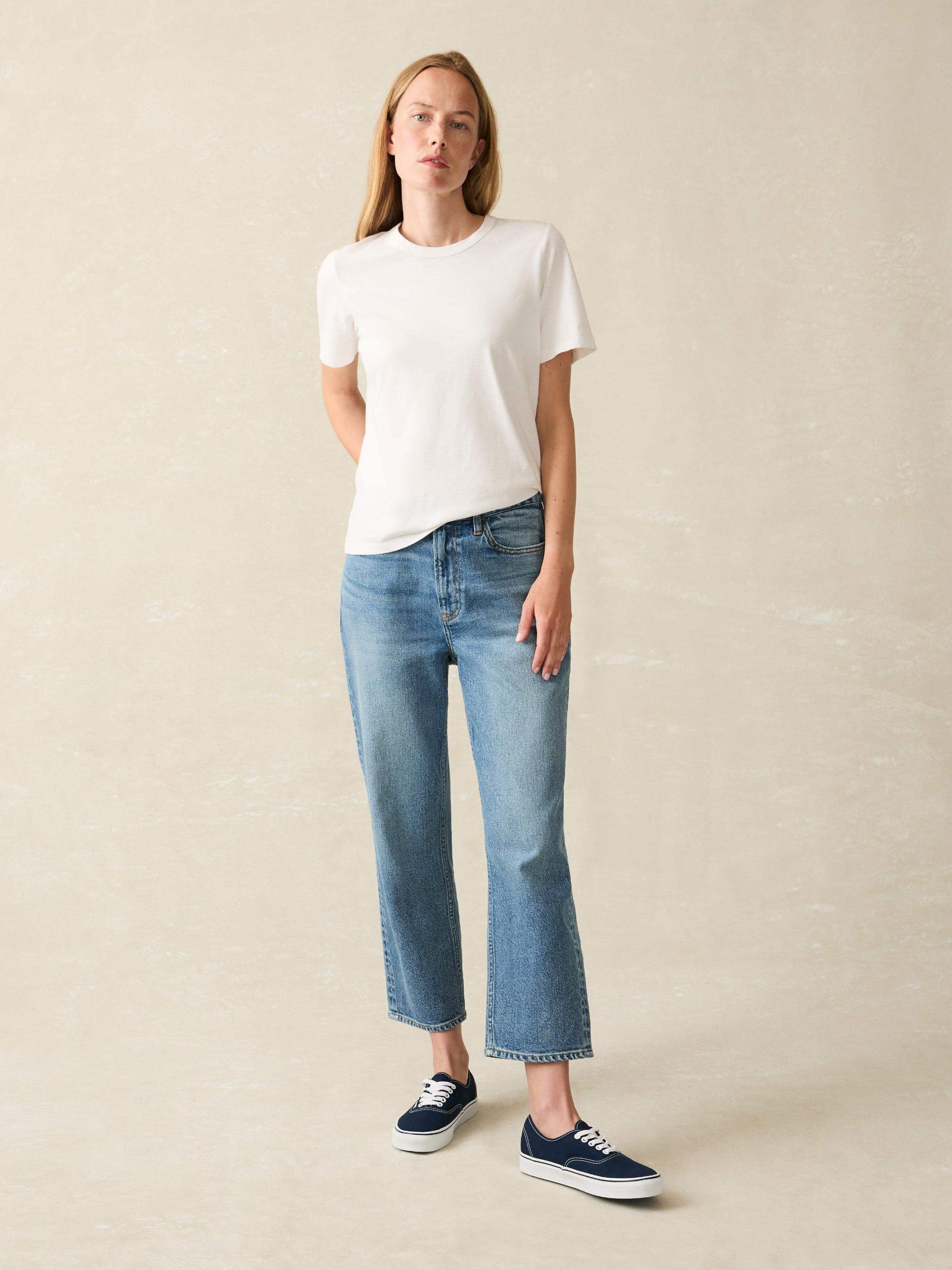 Sunwashed Crew Tee - White Female Product Image