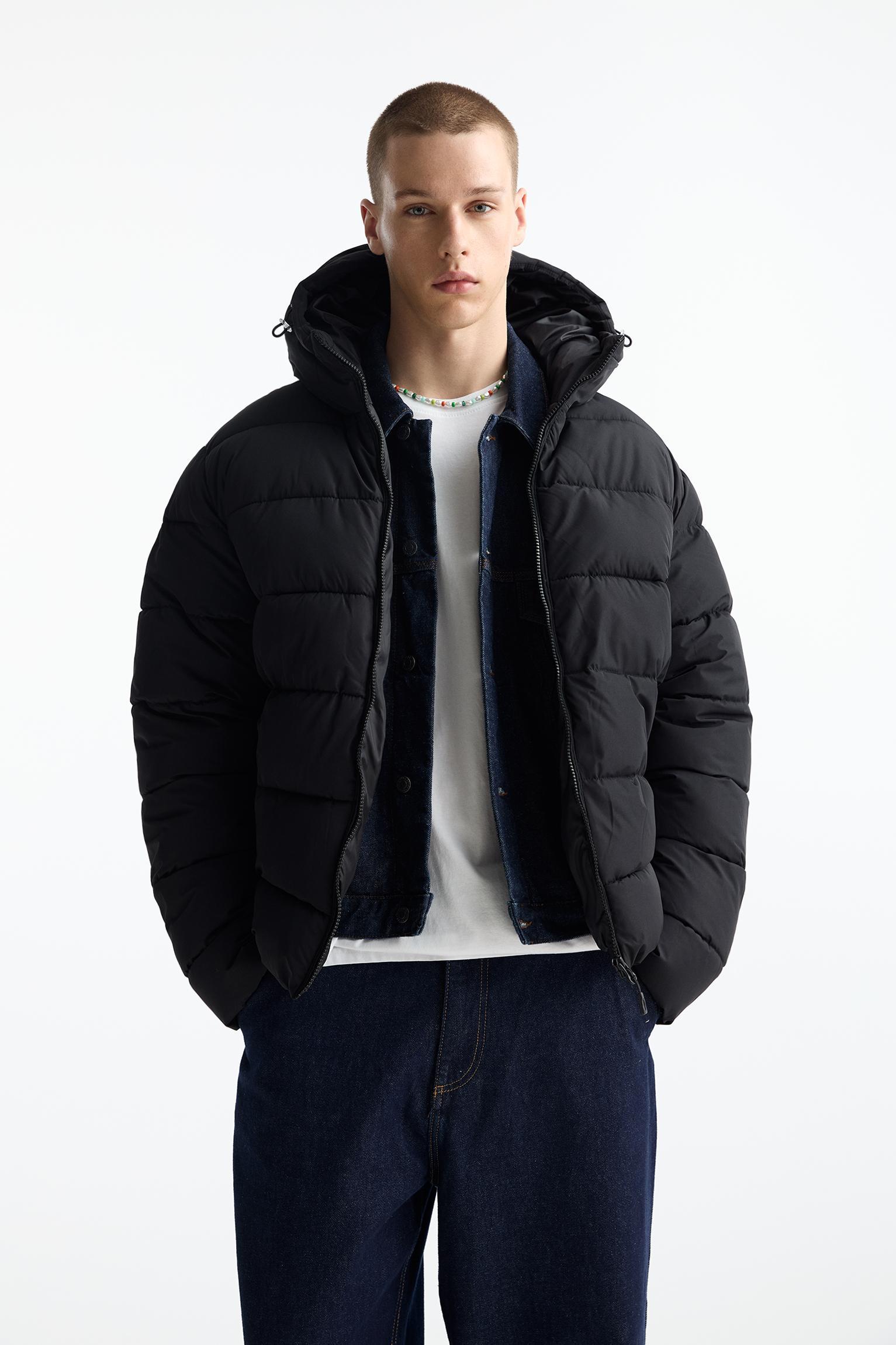 Lightweight puffer jacket with hood Product Image