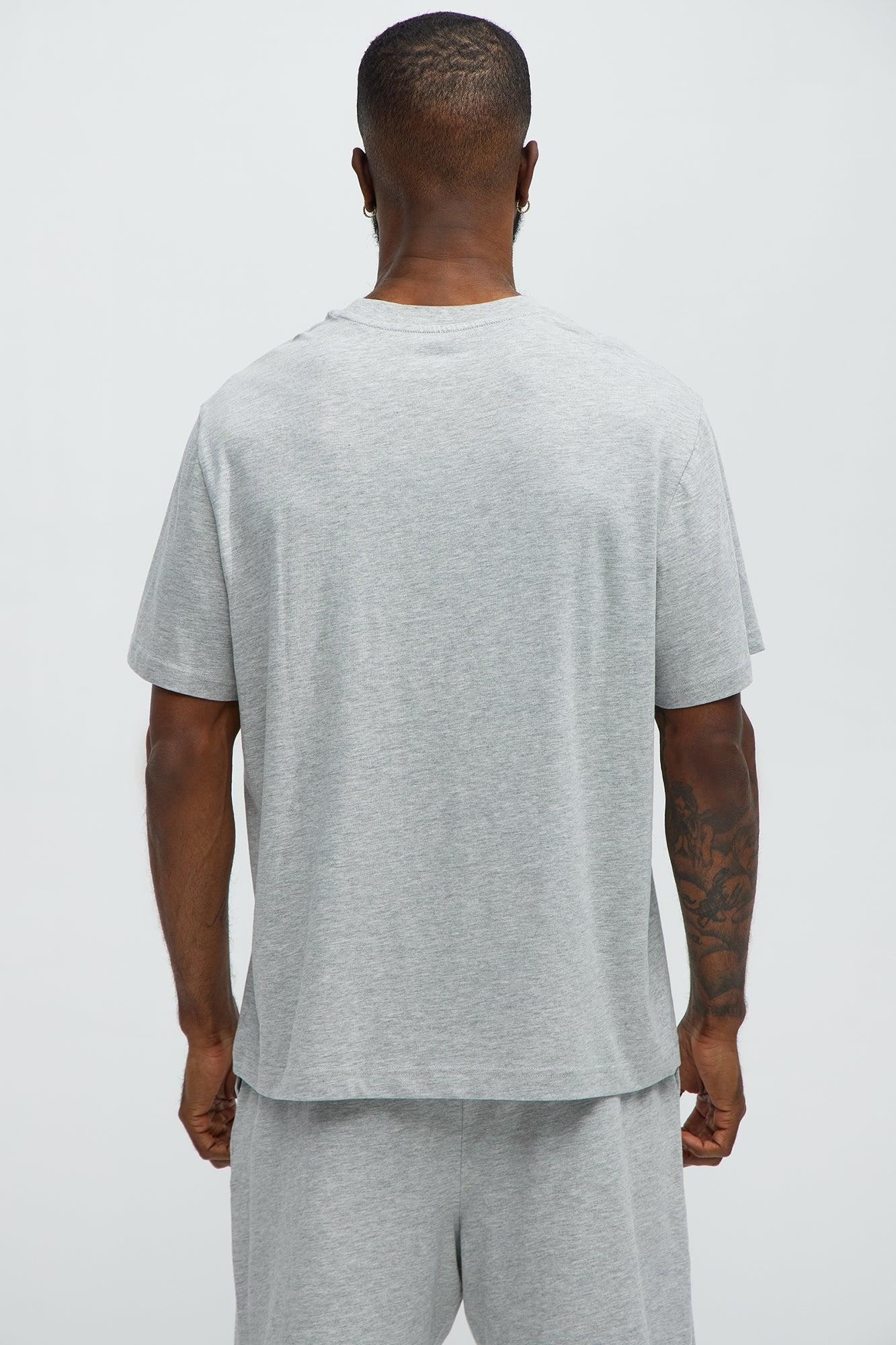 Essential Cotton Lounge Short Sleeve Tee - Heather Grey Product Image