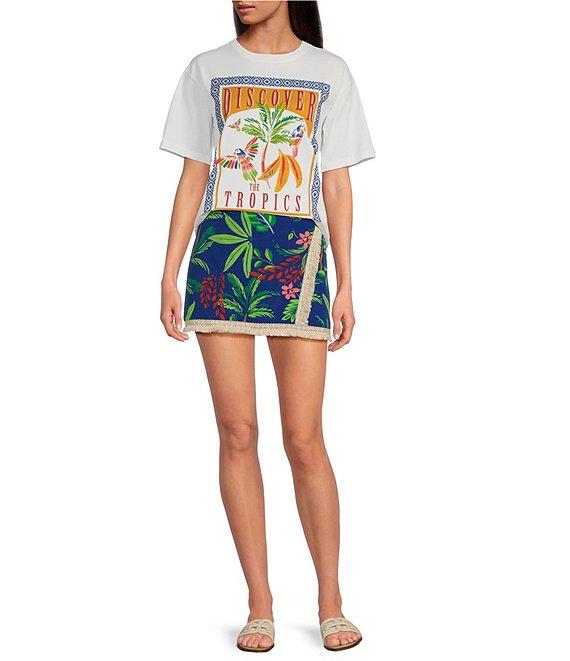 Chelsea & Violet Printed Crew Neckline Short Sleeve Discover Tee Product Image