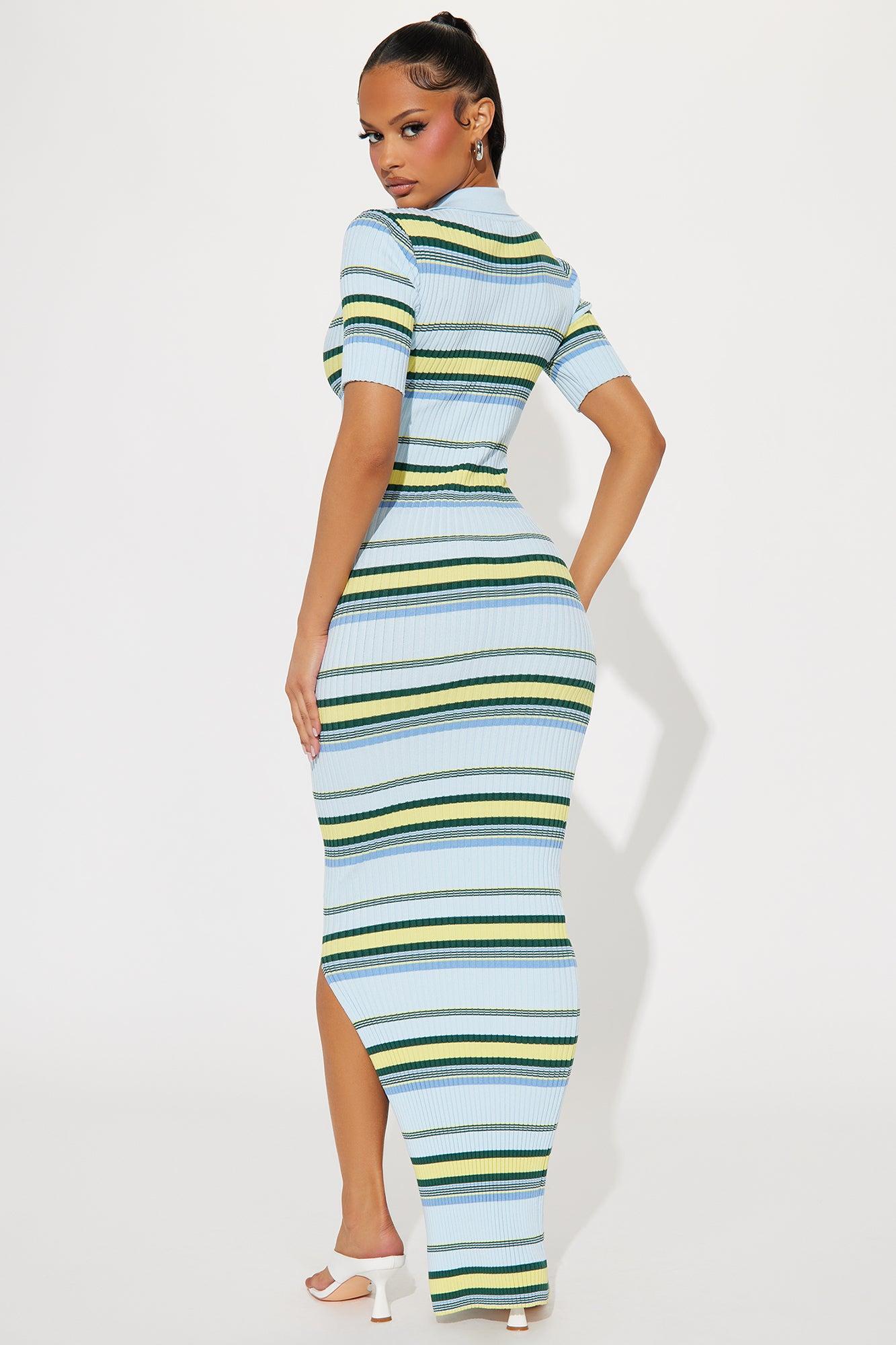 Melanie Sweater Maxi Dress - Blue/combo Product Image