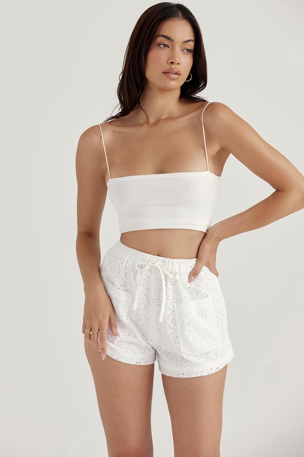Mae  white broderie anglaise shorts Product Image