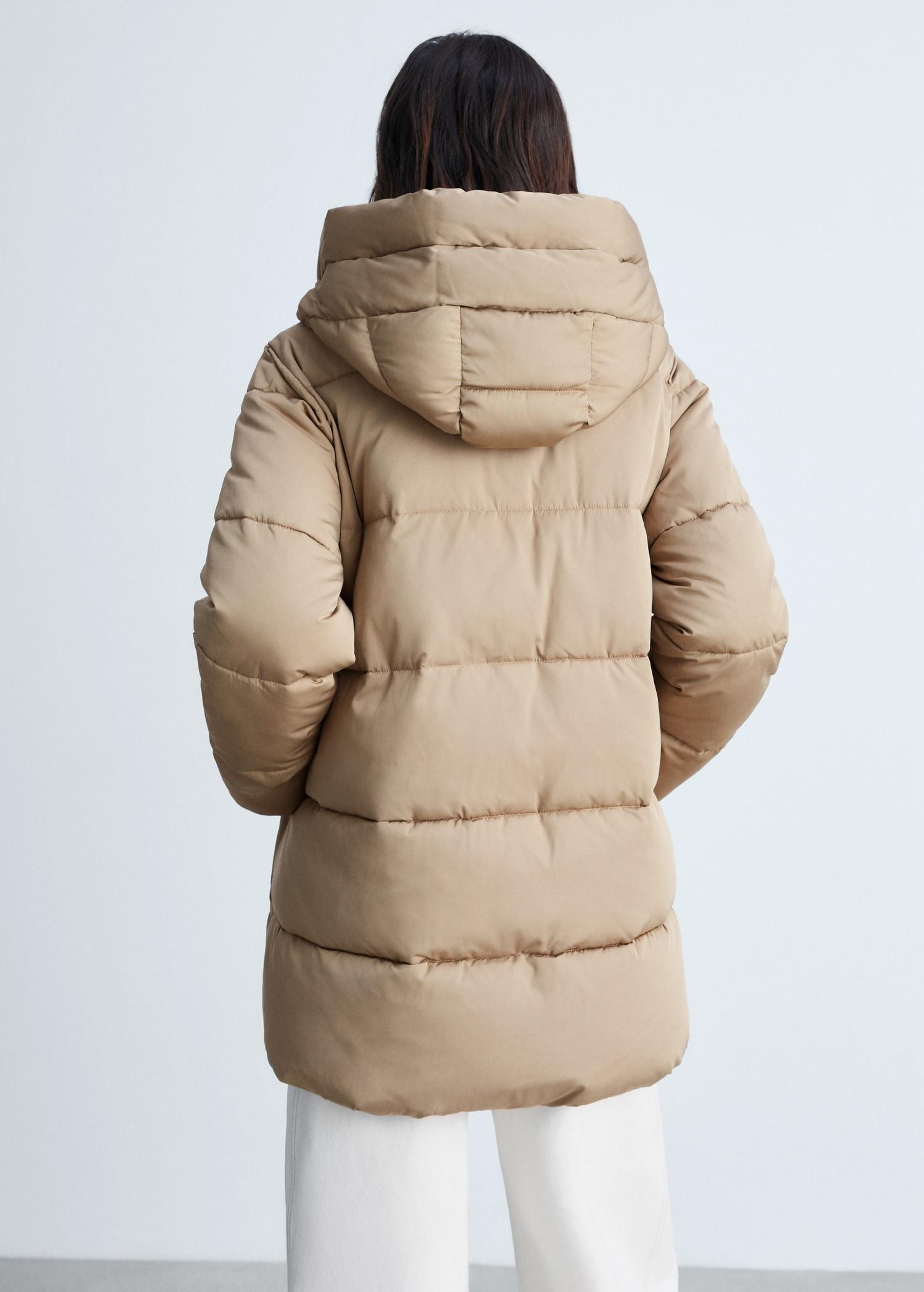 Quilted midi anorak with hood - Women | MANGO USA Product Image