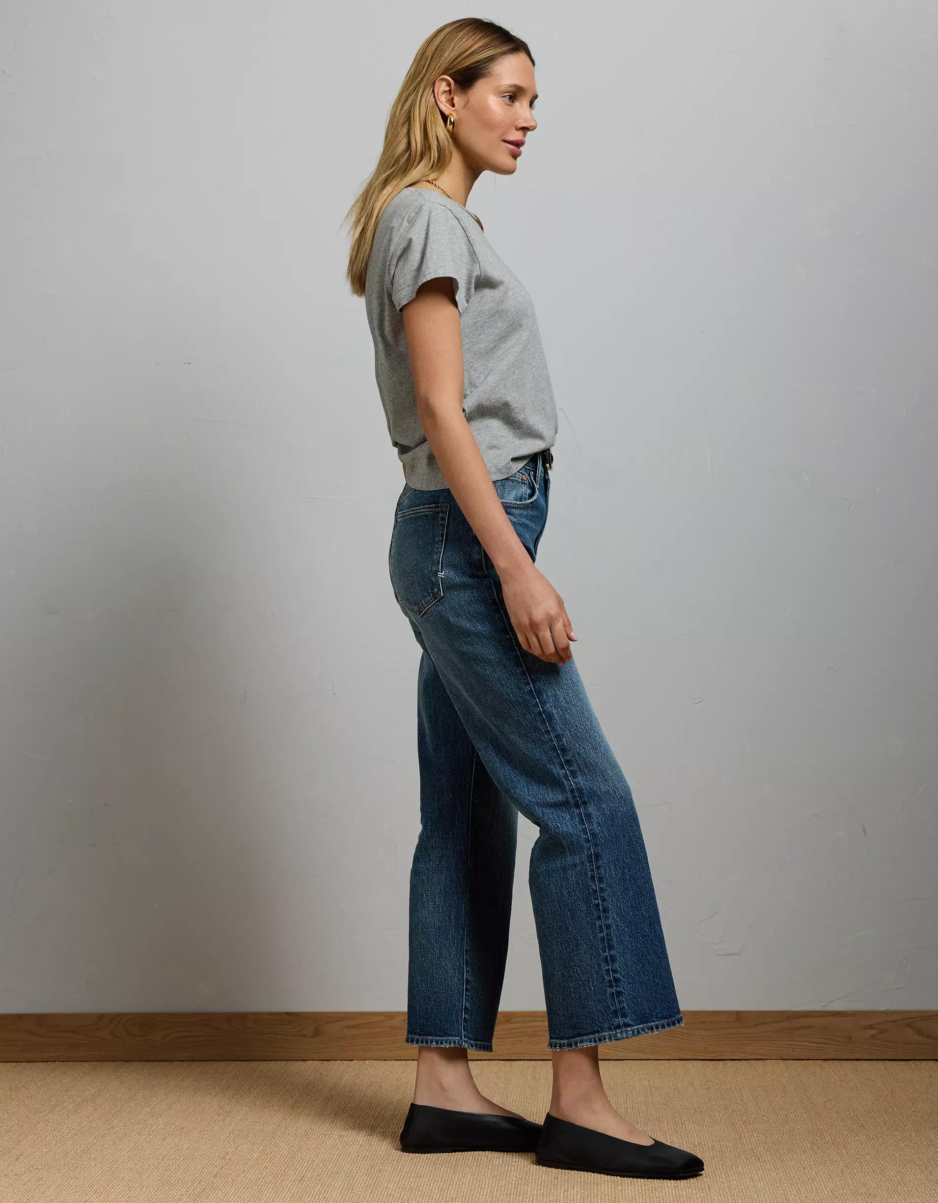 AE77 Premium Bootcut Crop Jean Product Image
