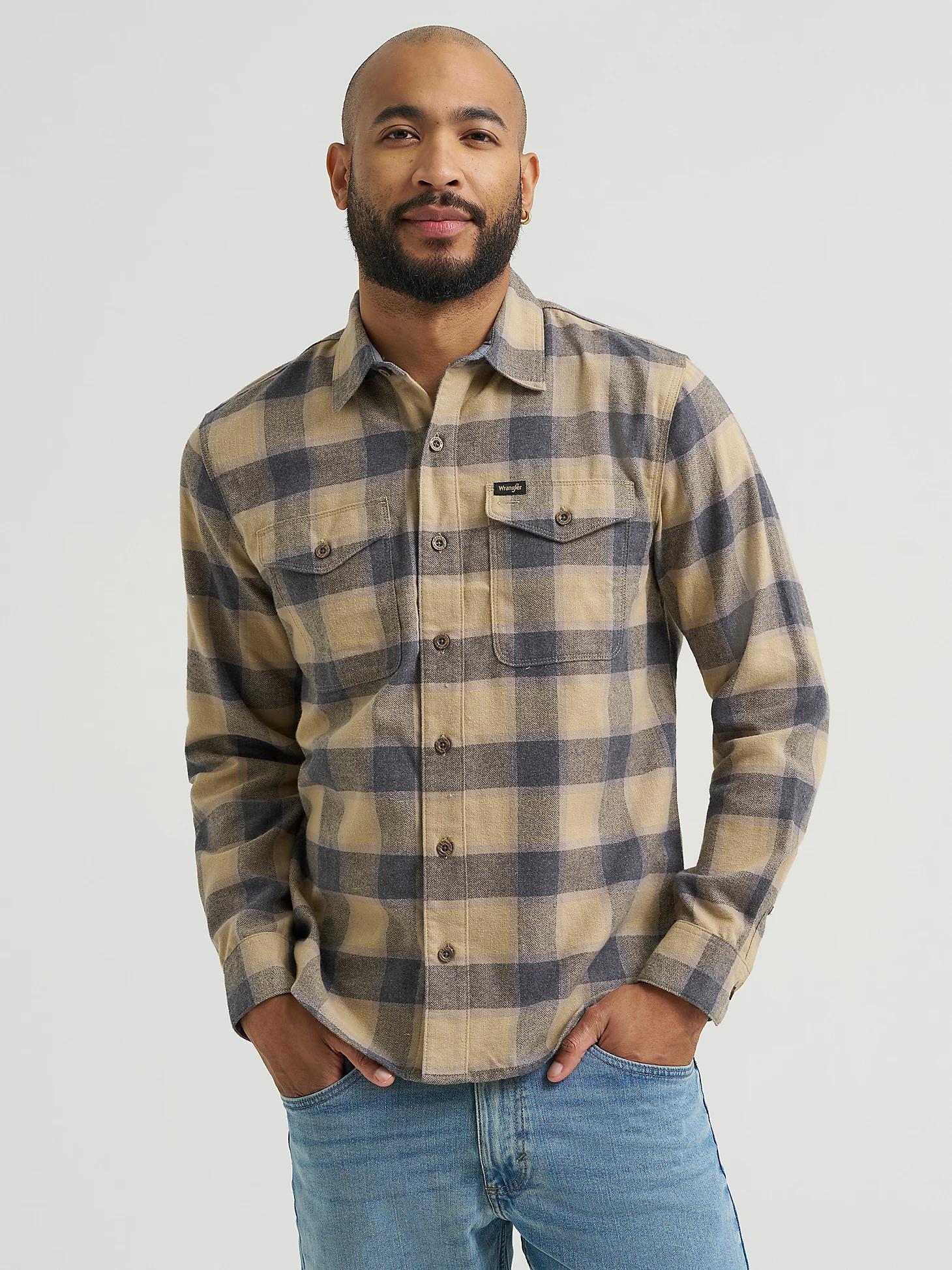 Men's Wrangler® Flannel Plaid Shirt | Men's SHIRTS | Wrangler® Product Image