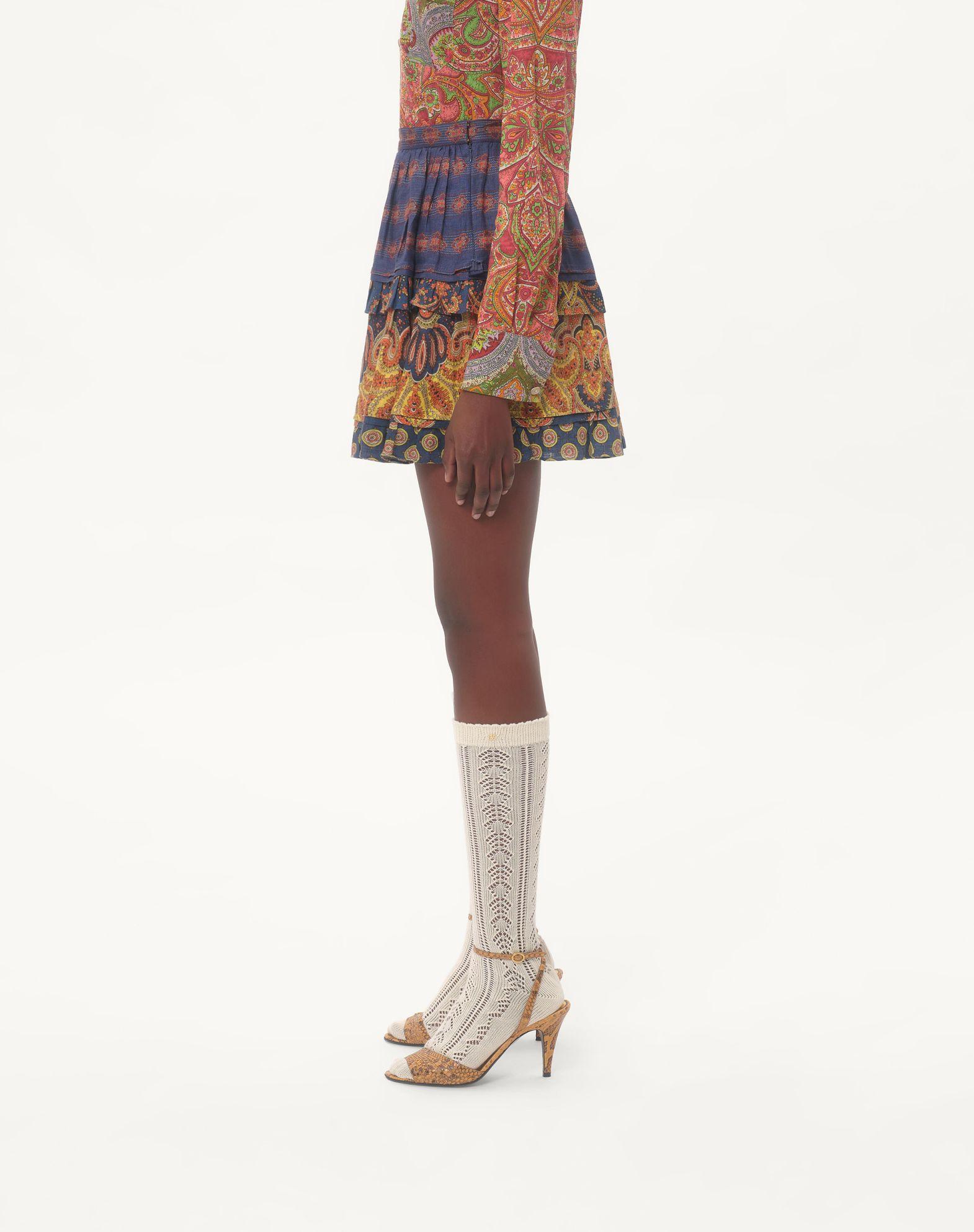 Skirt In Lino Paisley Medaglioni Voyage Imaginaire  Product Image