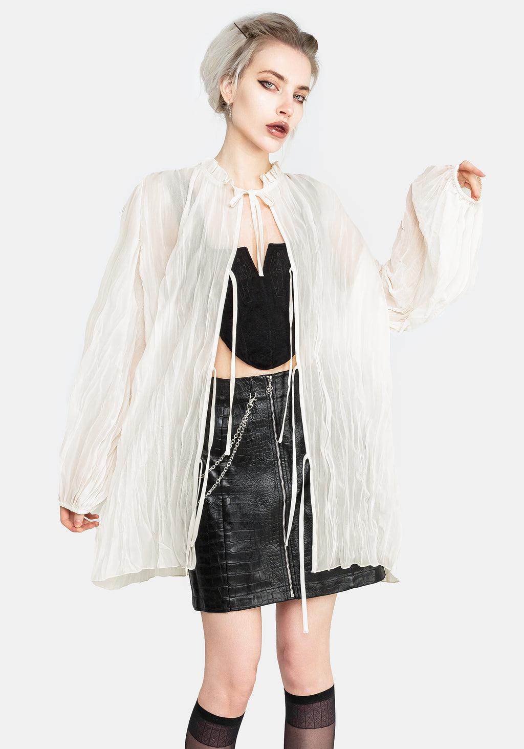 Villain Textured Blouse - White Product Image