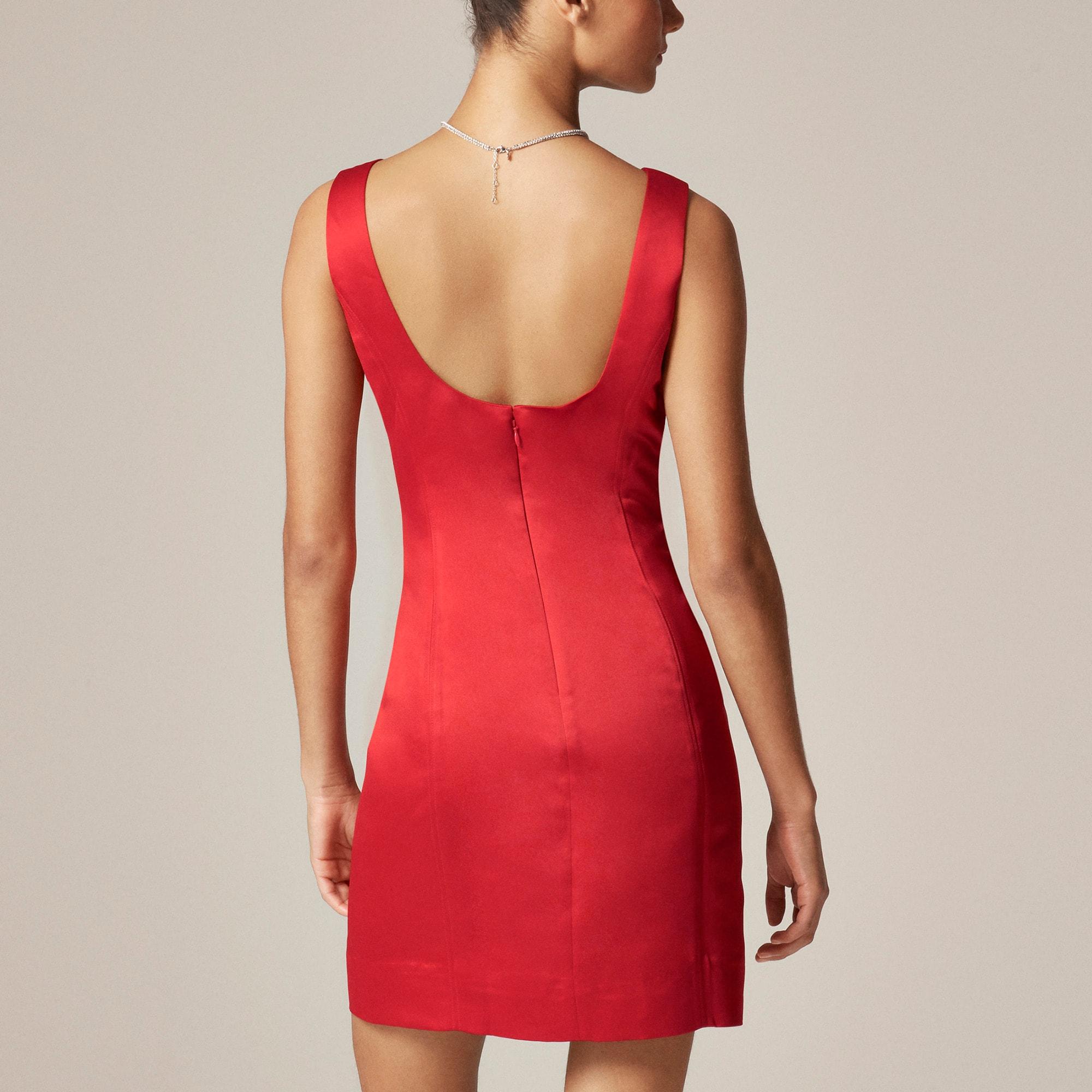 Collection scoopback mini dress in satin Product Image