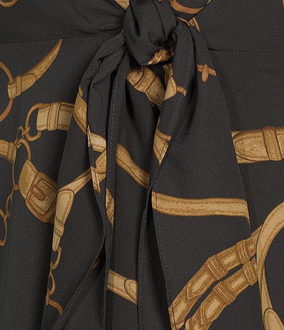 Lauren Ralph Lauren Makeda Short Sleeve Belt Print Fit And Flare Dress Product Image