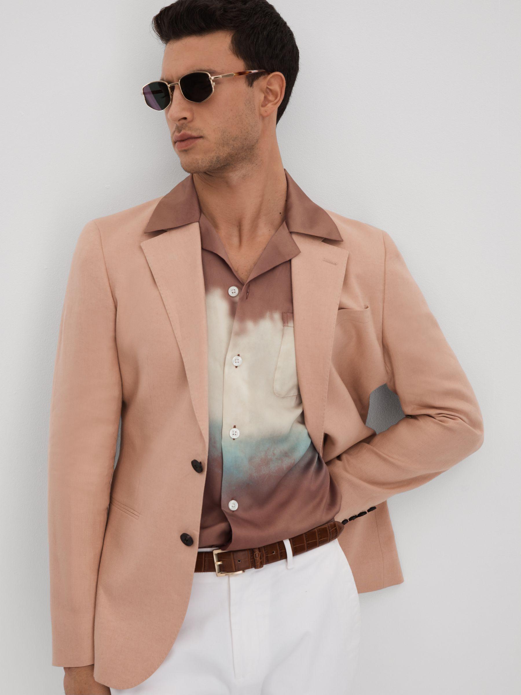 Ombre Print Cuban Collar Shirt in Tobacco Product Image