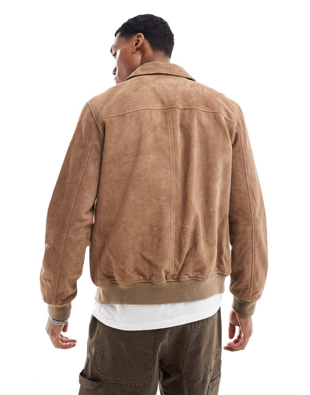 Scalpers jokul suede jacket in taupe  Product Image