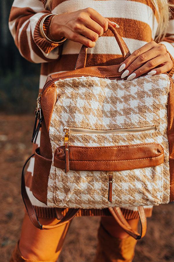The Stevie Faux Leather Houndstooth Backpack Product Image