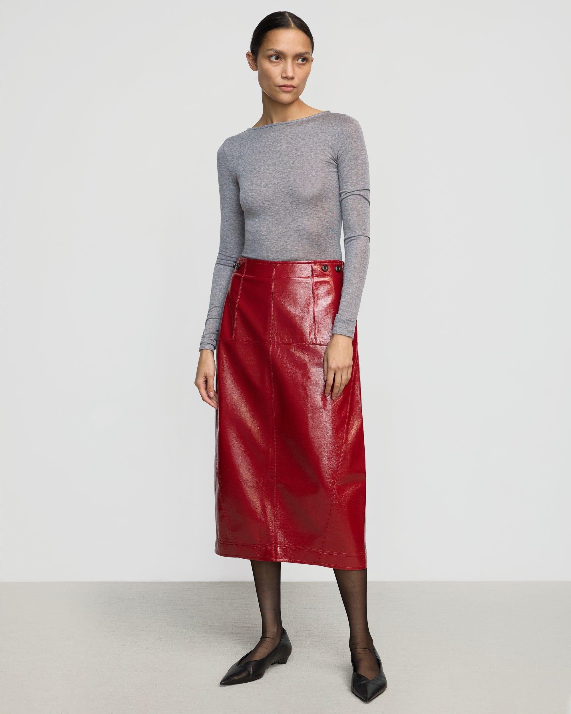 Pepper Vegan Patent Leather Skirt Product Image
