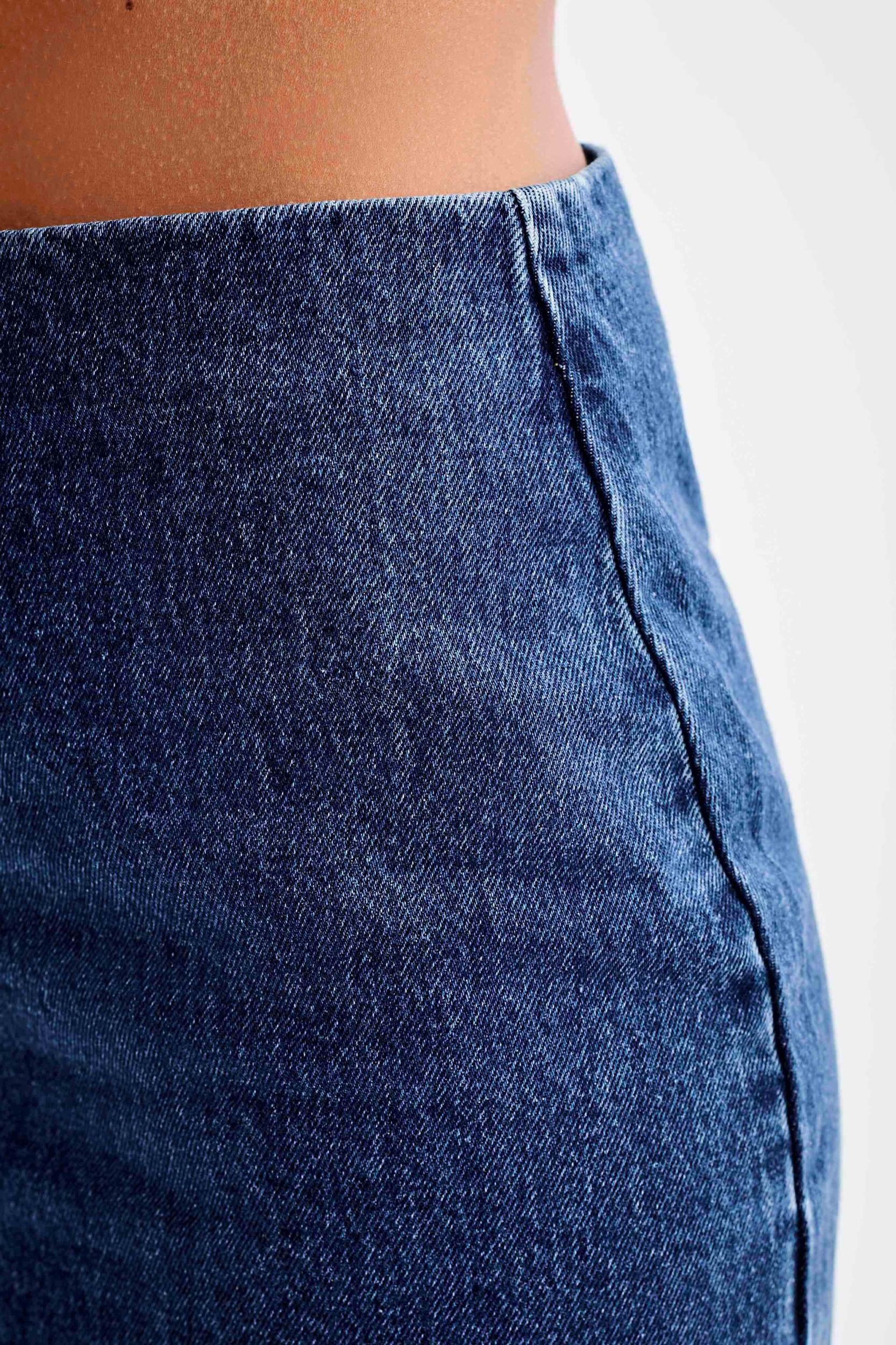 Ellie Denim Mini Skirt - Dark Blue Product Image