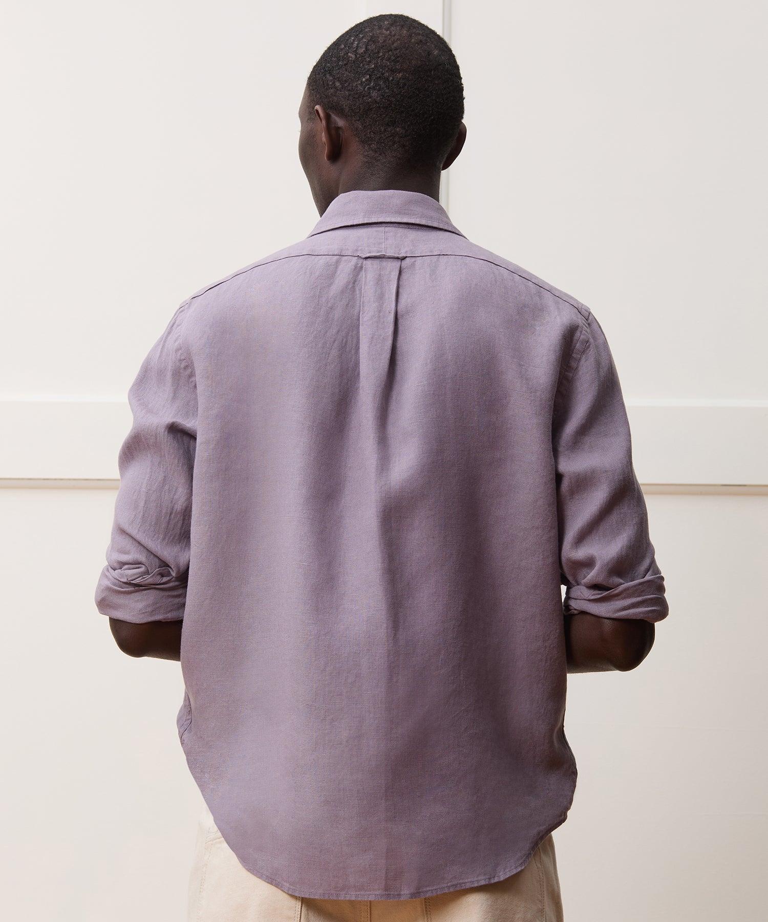 Slim Sea Soft Irish Linen Point Collar Shirt Product Image